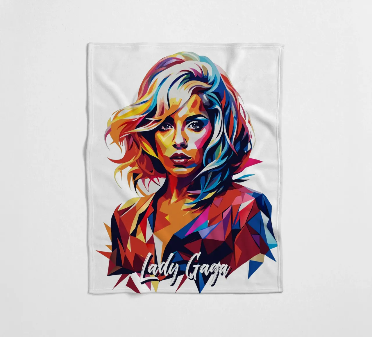 Lady Gaga Wpap Portrait Pop Art fleece blanket by vectorartnesia