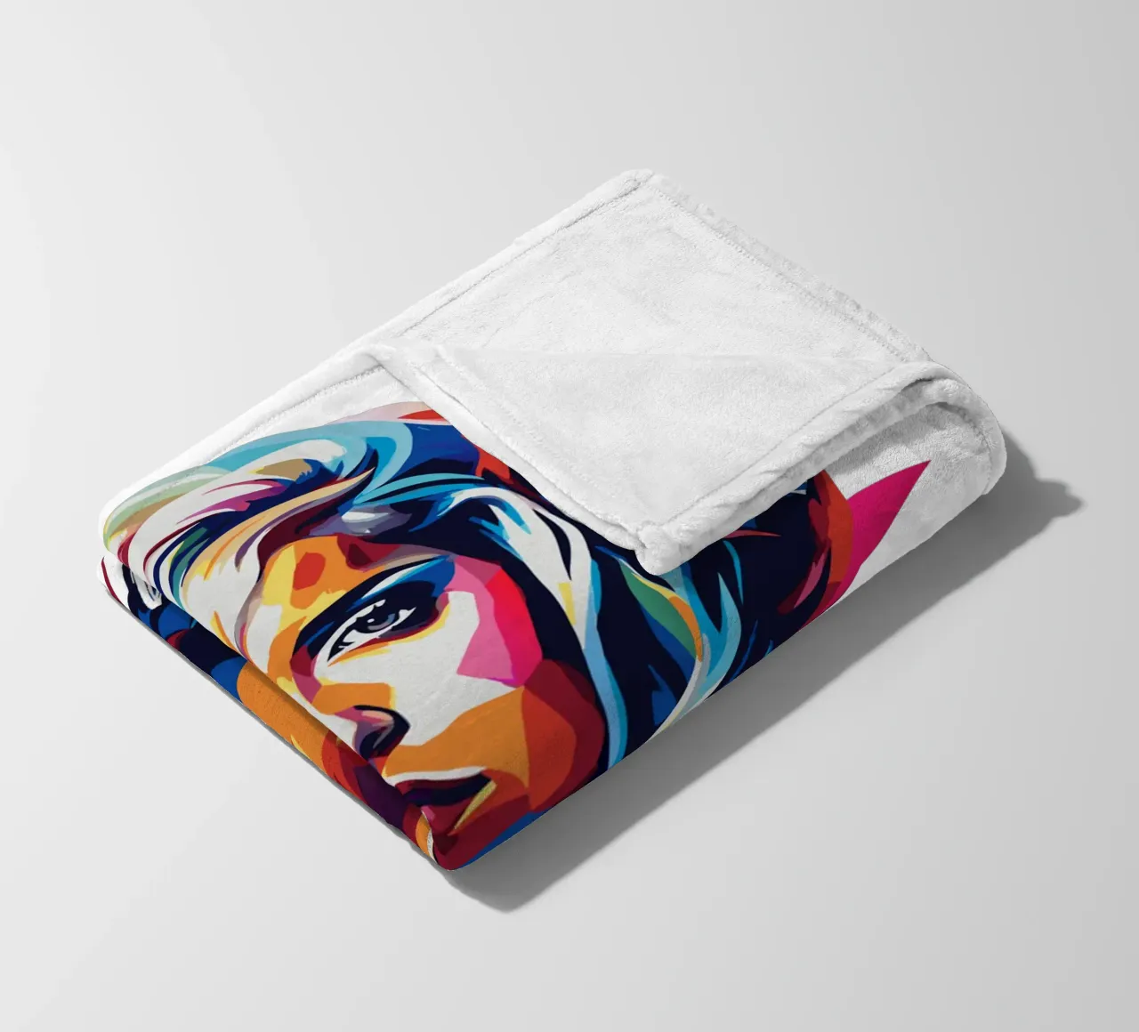 Lady Gaga Wpap Portrait Pop Art fleece blanket by vectorartnesia