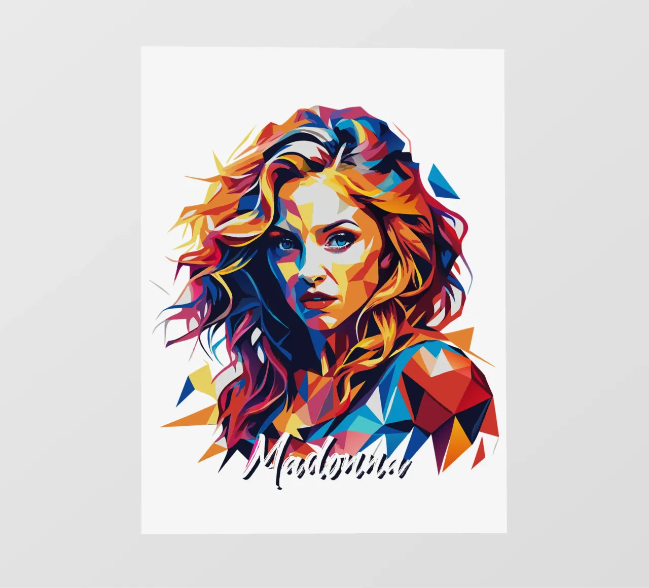 Madonna Ritratto Wpap Pop ARt pellicola backlit da vectorartnesia