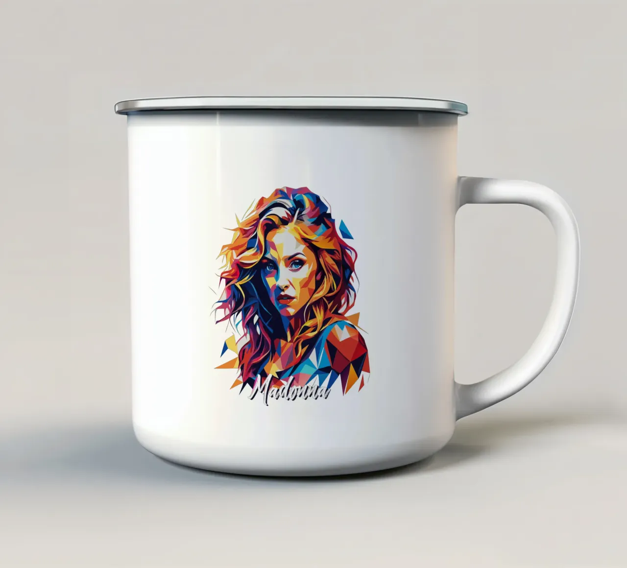 Madonna Ritratto Wpap Pop ARt tazza in smalto da vectorartnesia