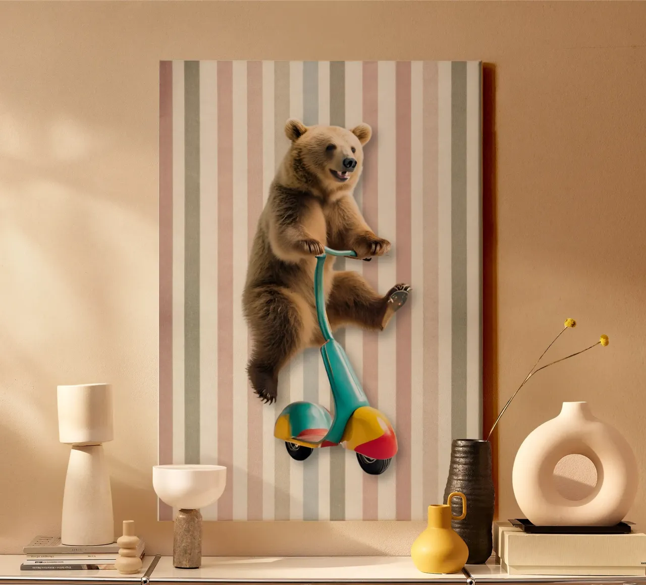 L'orso che cammina tela con Cornice a cassetta da Doodle Dreams Art