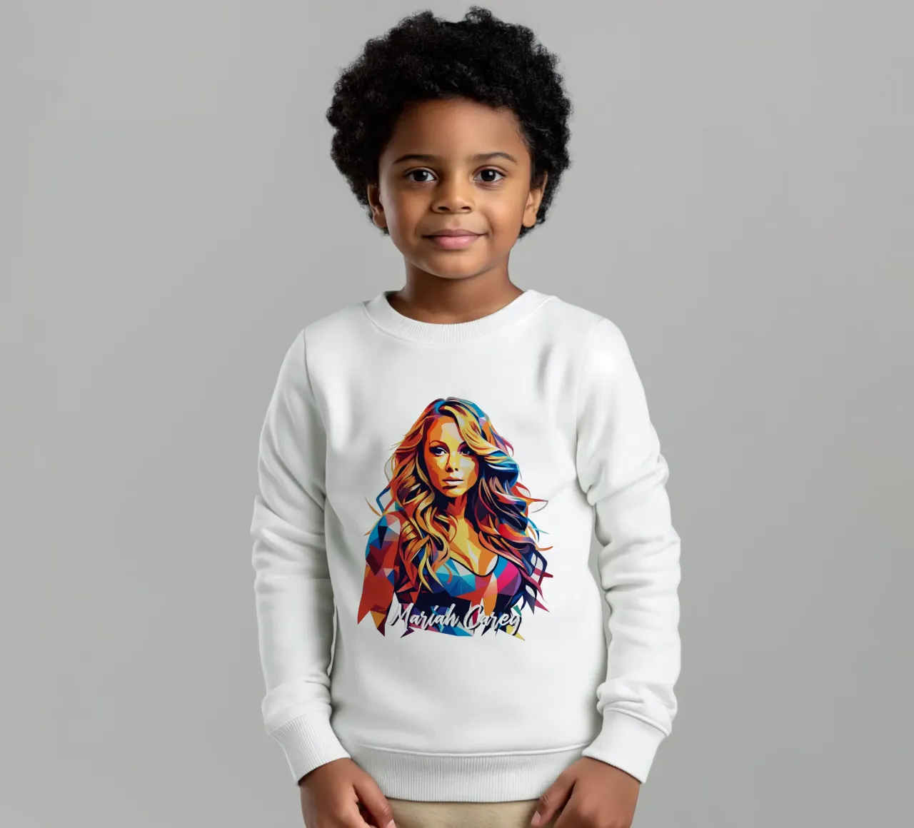 Mariah Carey Ritratto Wpap Pop ARt felpa bambino da vectorartnesia