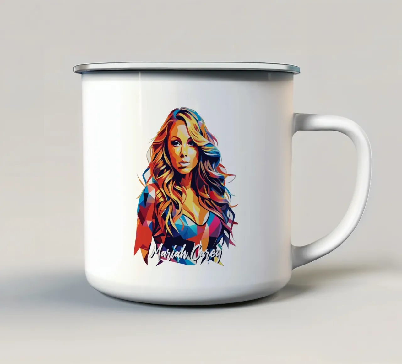Mariah Carey Ritratto Wpap Pop ARt tazza in smalto da vectorartnesia