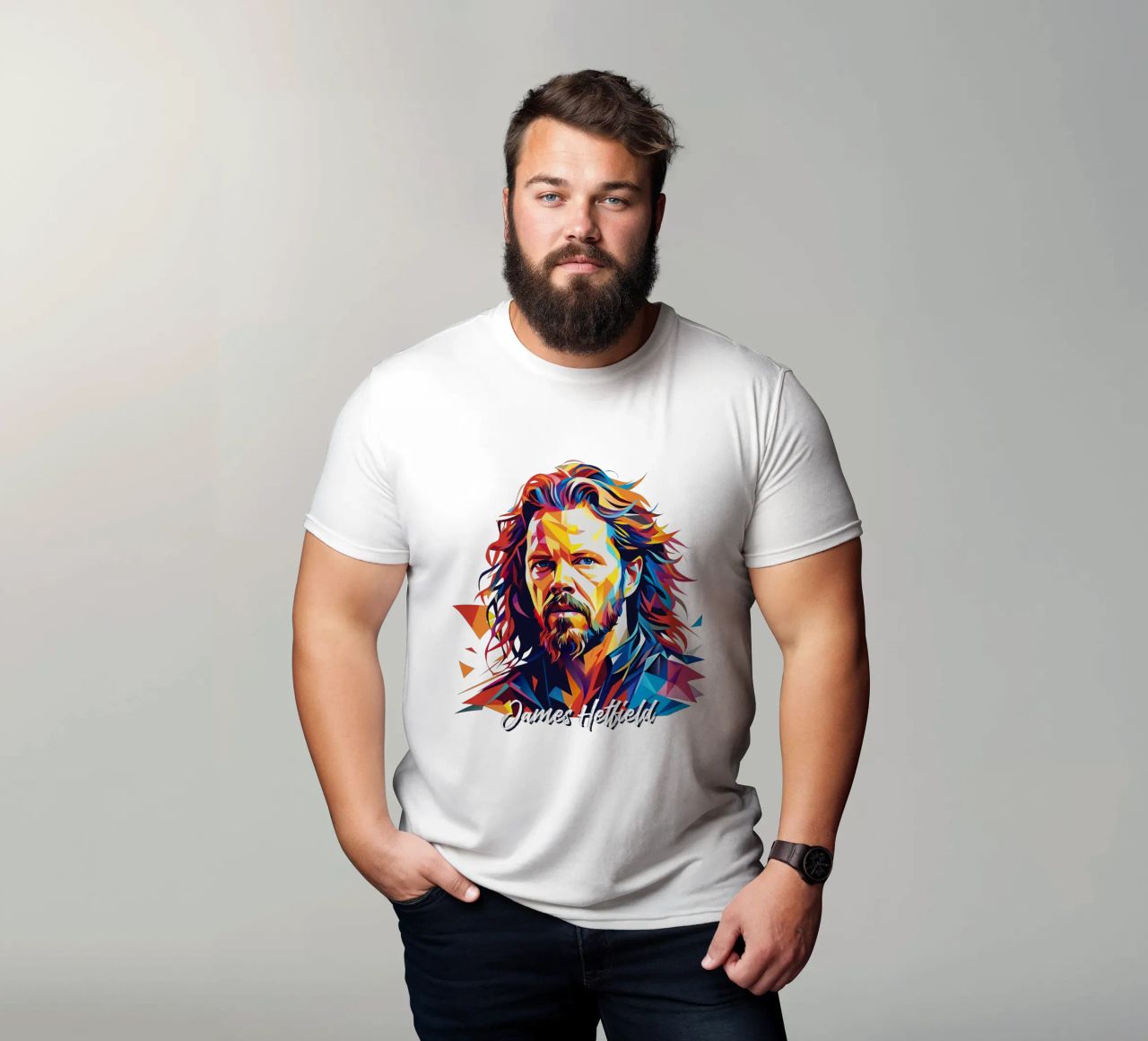 James Hetfield Retrato Wpap Pop Art camiseta de vectorartnesia