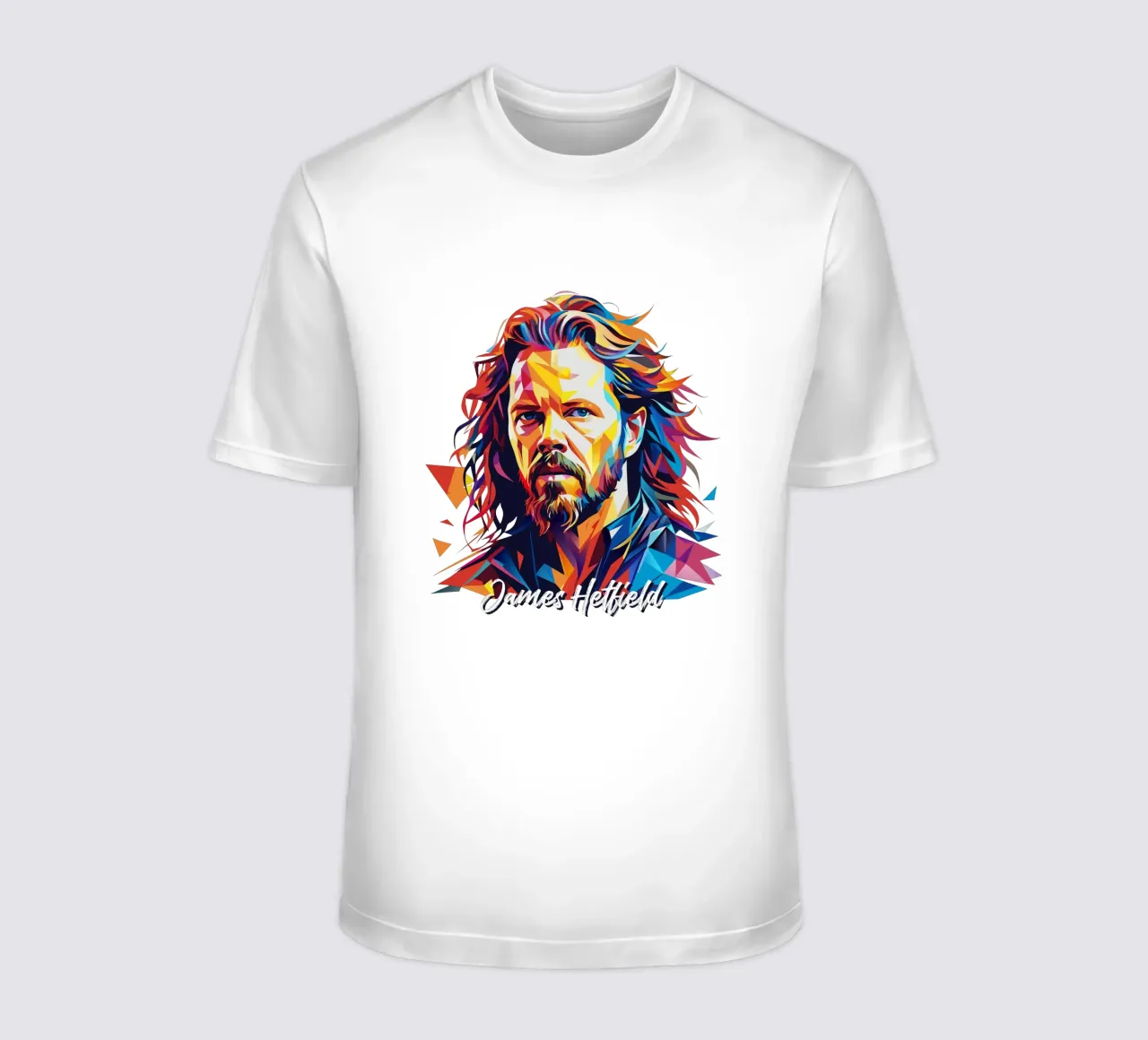 James Hetfield Ritratto Wpap Pop Art t-shirt da vectorartnesia