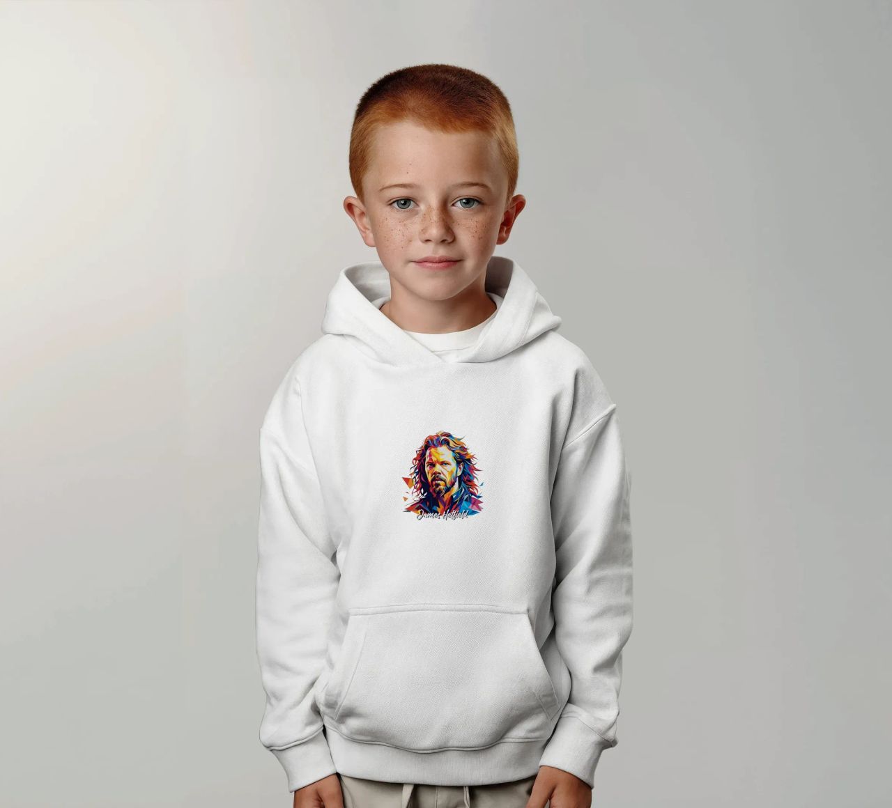 James Hetfield Retrato Wpap Pop Art sudadera con capucha para niño de vectorartnesia