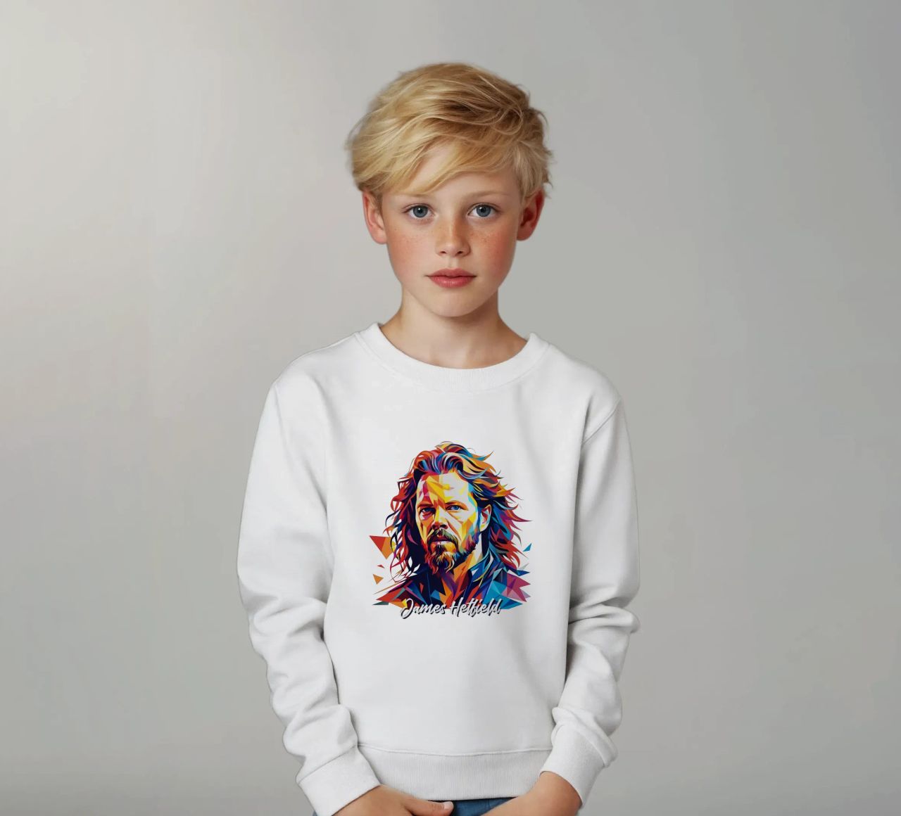 James Hetfield Retrato Wpap Pop Art sudadera para niño de vectorartnesia