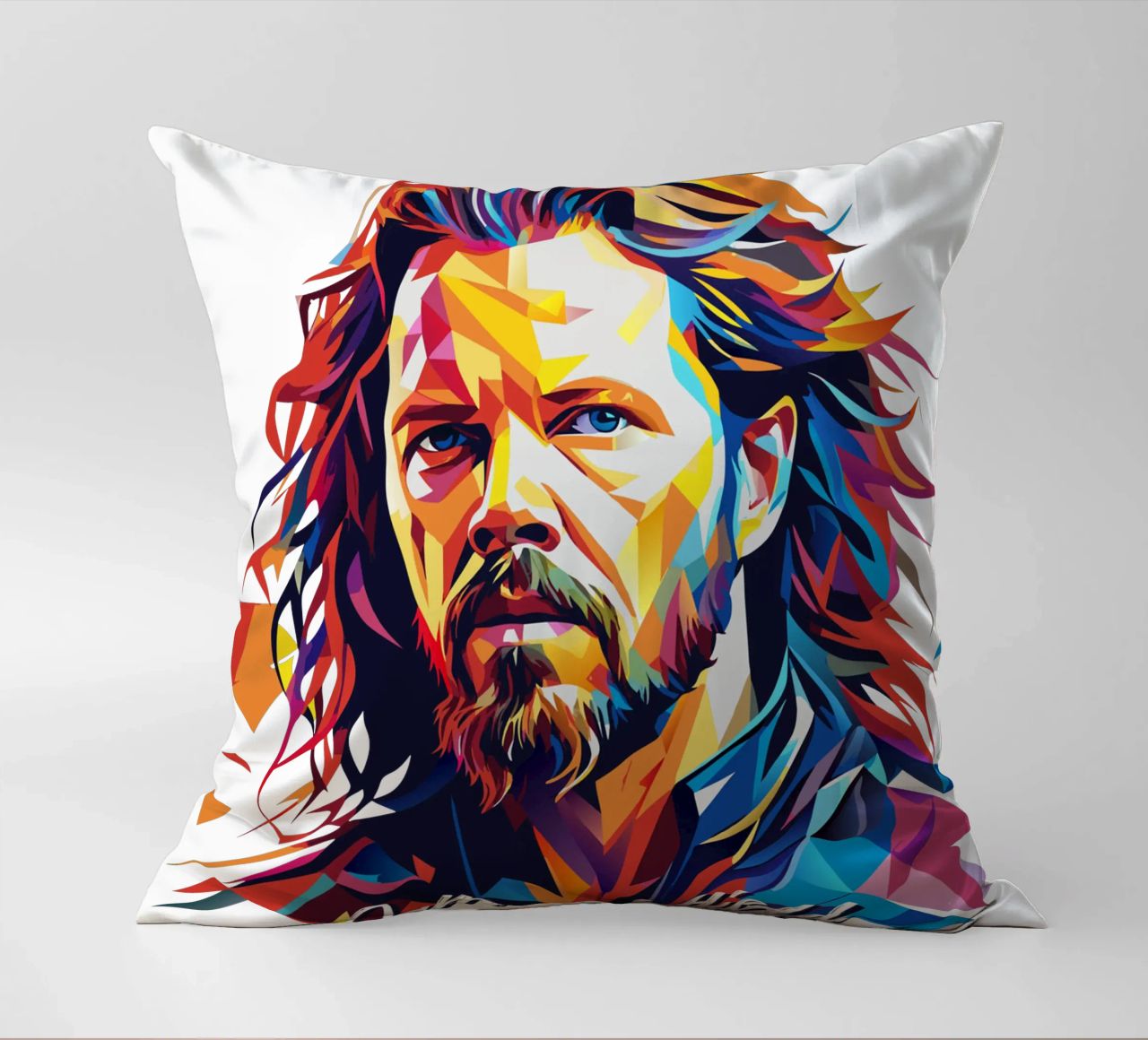 James Hetfield Ritratto Wpap Pop Art cuscino da vectorartnesia