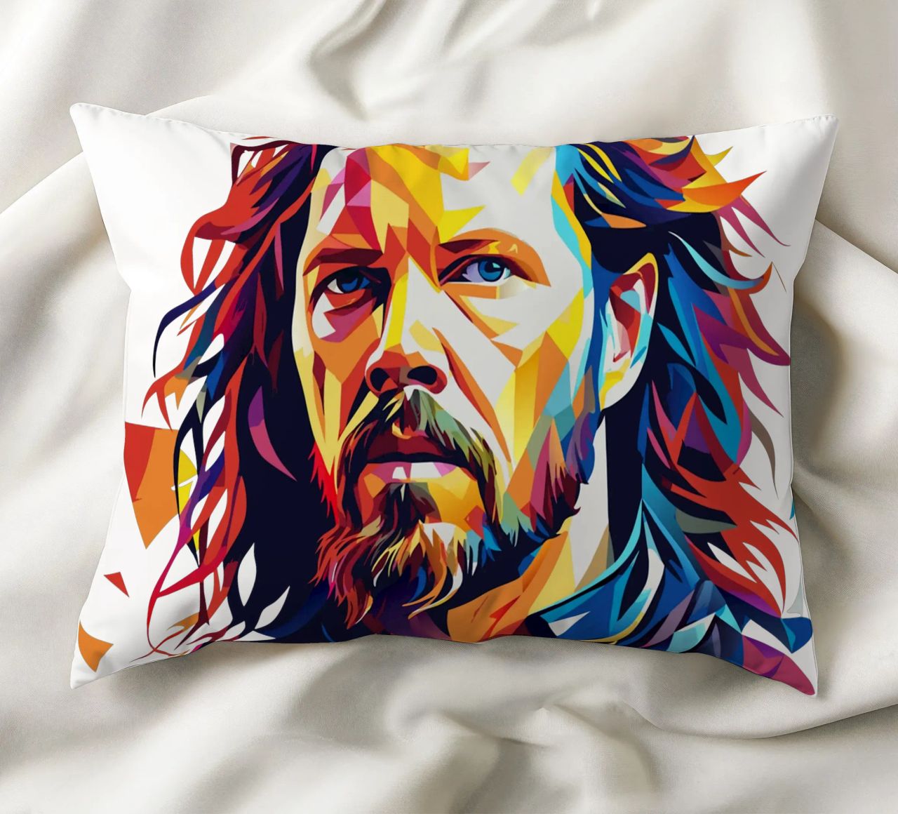 James Hetfield Ritratto Wpap Pop Art cuscino da vectorartnesia