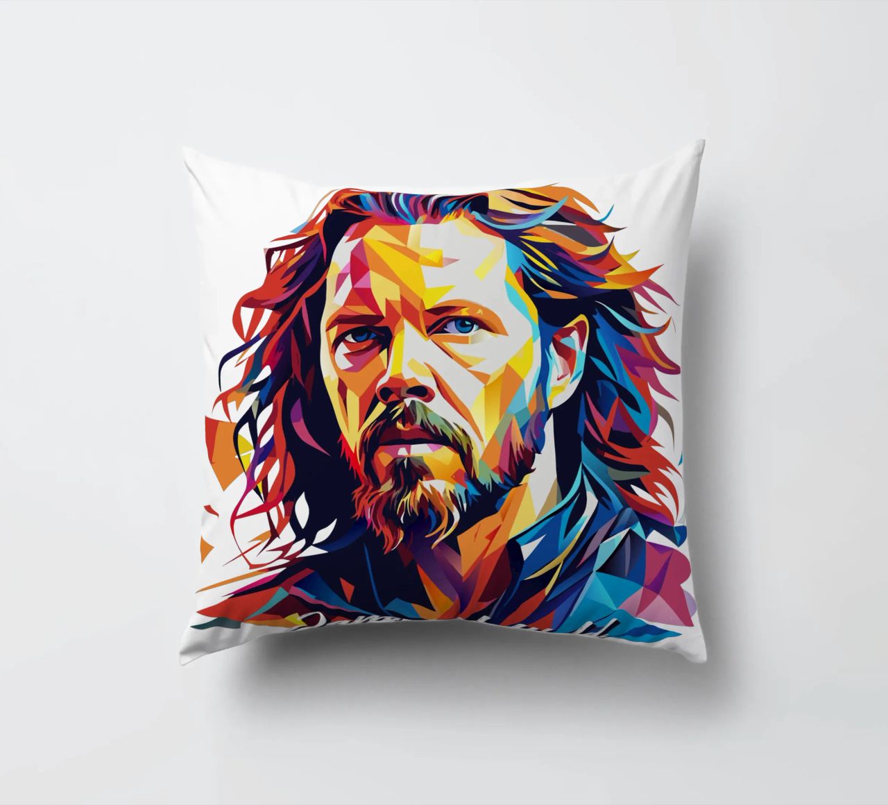 James Hetfield Ritratto Wpap Pop Art cuscino da vectorartnesia