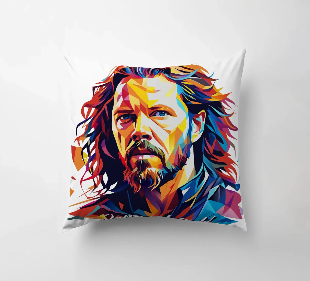 James Hetfield Ritratto Wpap Pop Art cuscino da vectorartnesia
