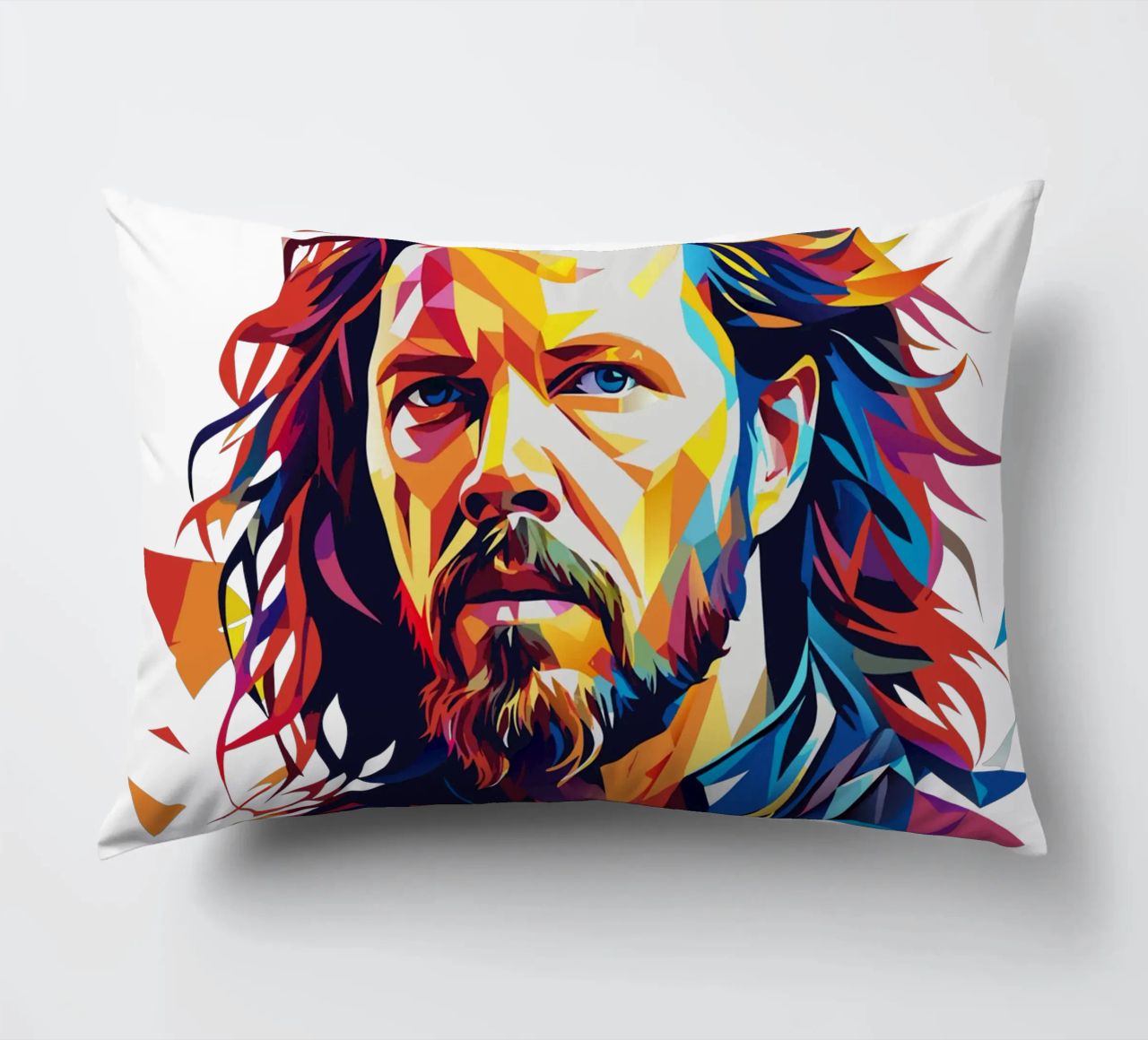 James Hetfield Ritratto Wpap Pop Art cuscino da vectorartnesia