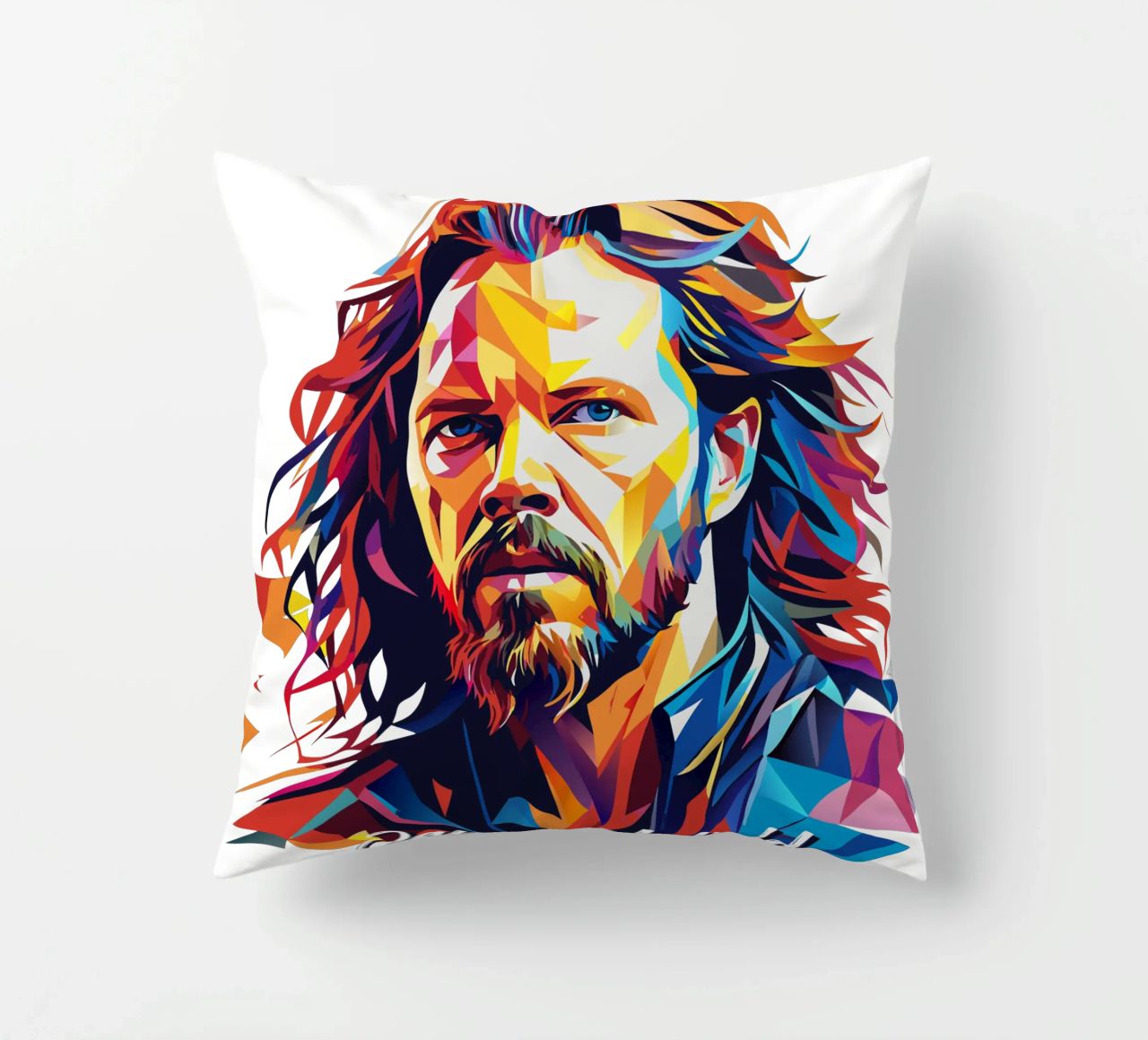 James Hetfield Ritratto Wpap Pop Art cuscino da vectorartnesia