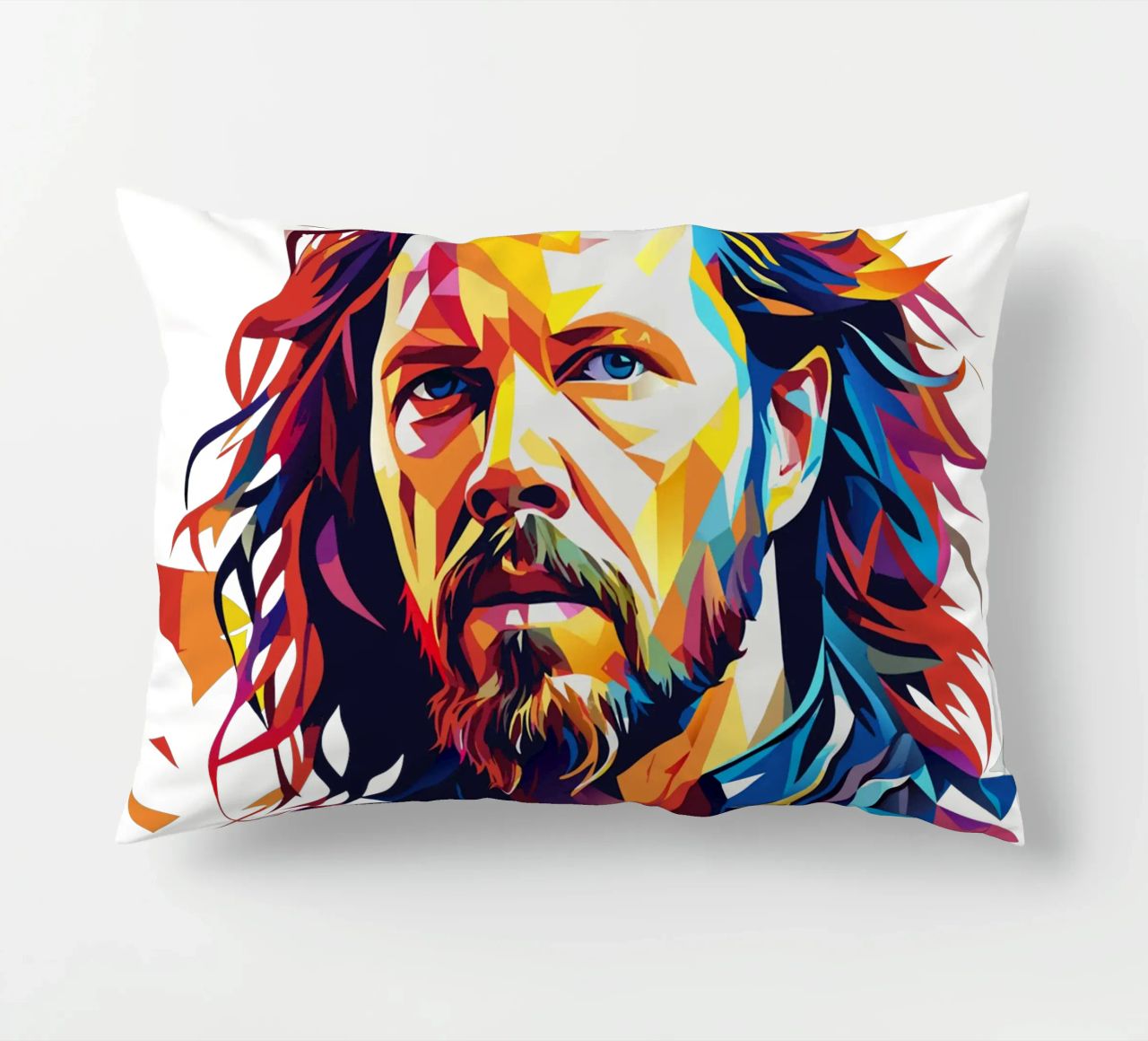 James Hetfield Ritratto Wpap Pop Art cuscino da vectorartnesia