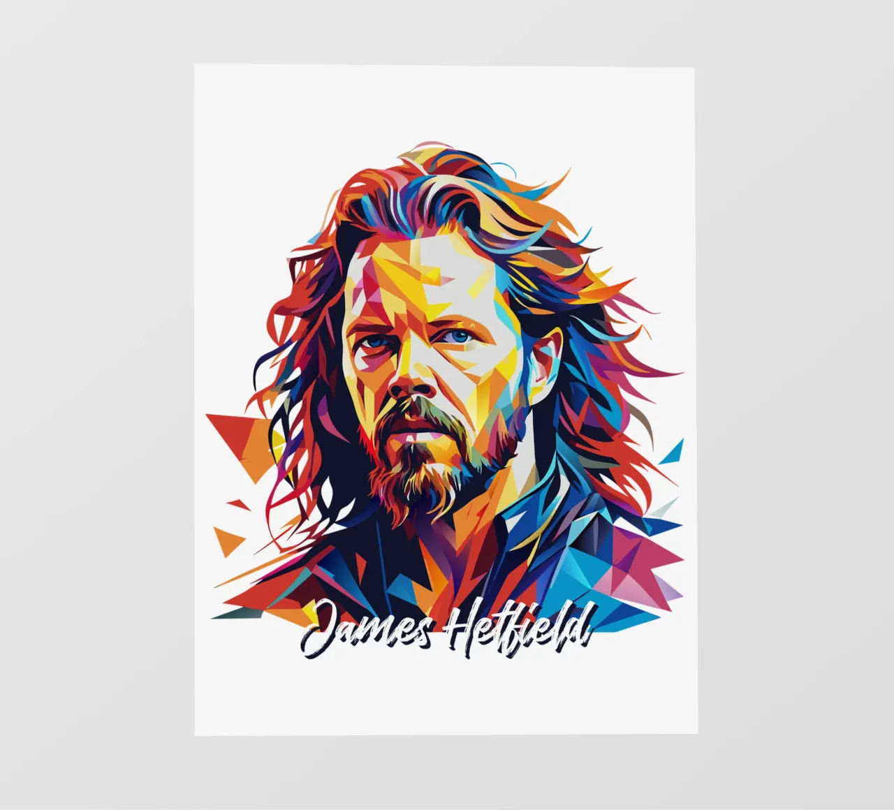 James Hetfield Ritratto Wpap Pop Art pellicola backlit da vectorartnesia