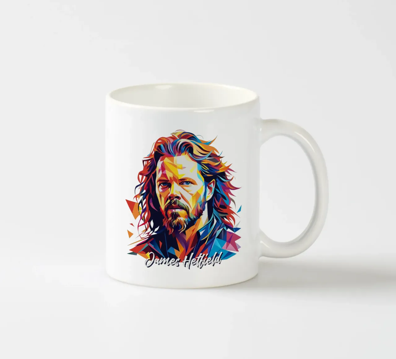 James Hetfield Ritratto Wpap Pop Art tazza in ceramica da vectorartnesia
