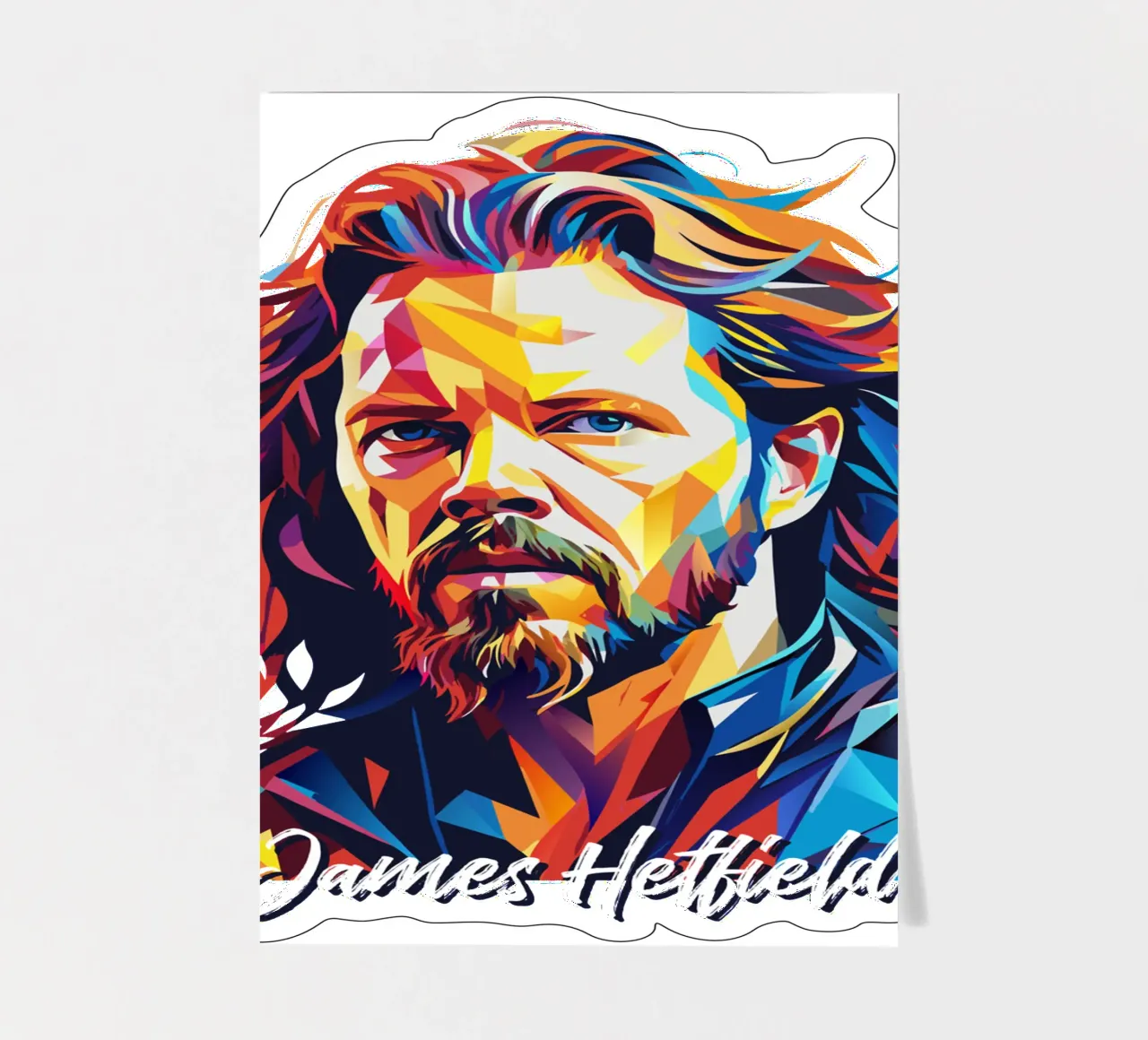 James Hetfield Porträt Wpap Pop Art Stickerbogen von vectorartnesia
