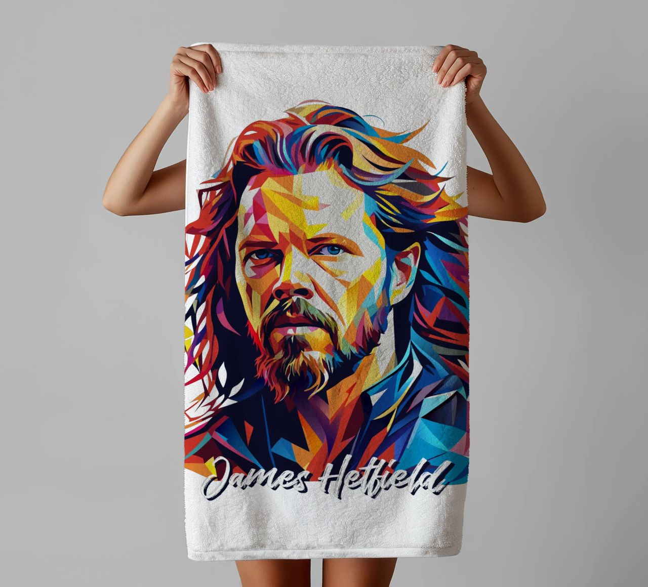 James Hetfield Retrato Wpap Pop Art toalla de baño de vectorartnesia