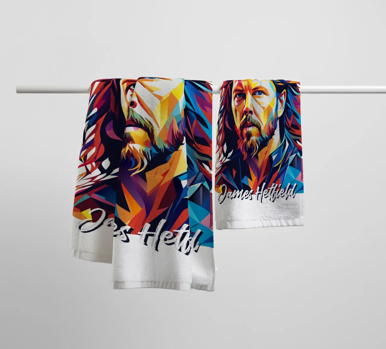 James Hetfield Ritratto Wpap Pop Art asciugamano da bagno da vectorartnesia