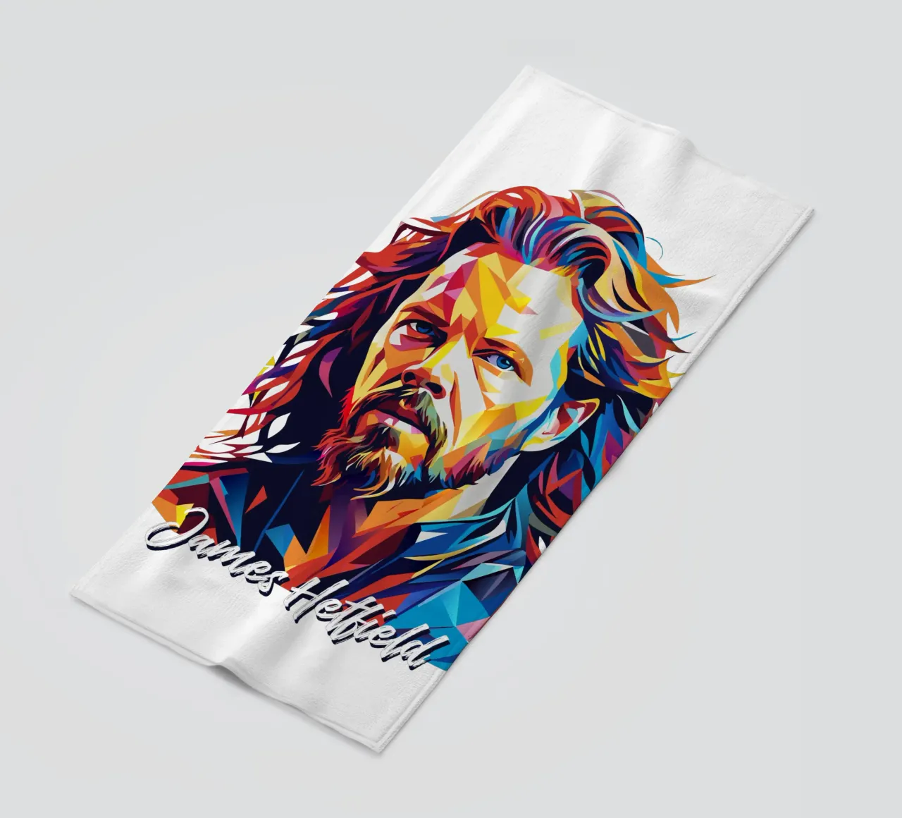 James Hetfield Ritratto Wpap Pop Art telo mare da vectorartnesia
