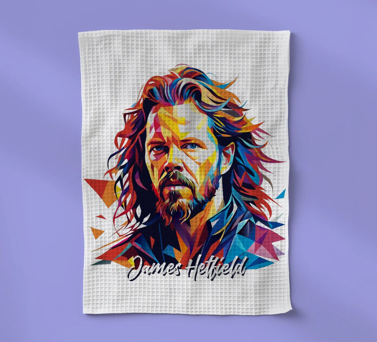 James Hetfield Retrato Wpap Pop Art paño de cocina de vectorartnesia