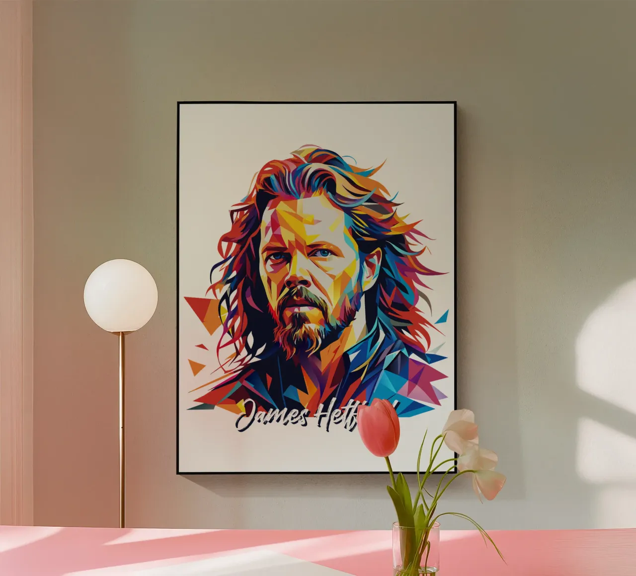 James Hetfield Ritratto Wpap Pop Art plexiglass da vectorartnesia