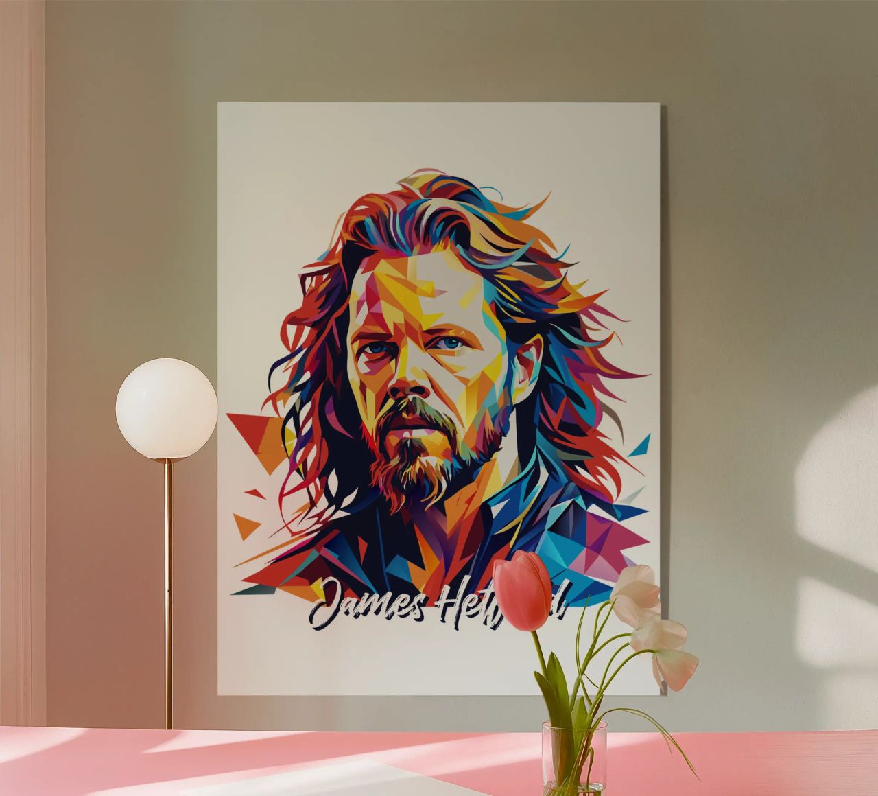 James Hetfield Retrato Wpap Pop Art metacrilato de vectorartnesia