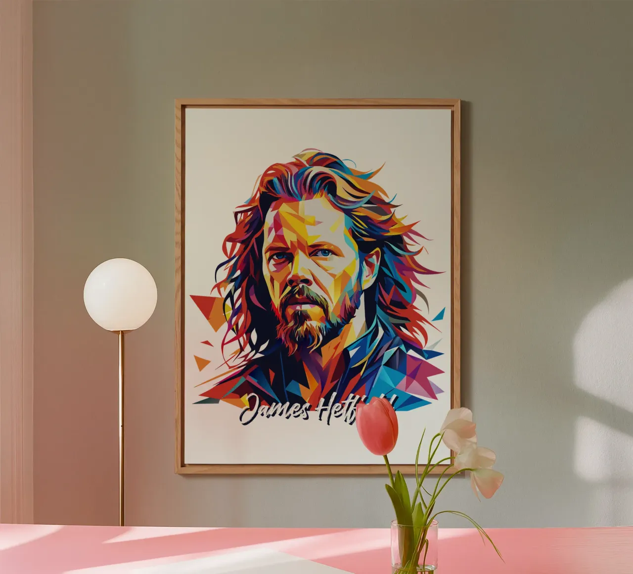 James Hetfield Ritratto Wpap Pop Art alluminio dibond da vectorartnesia