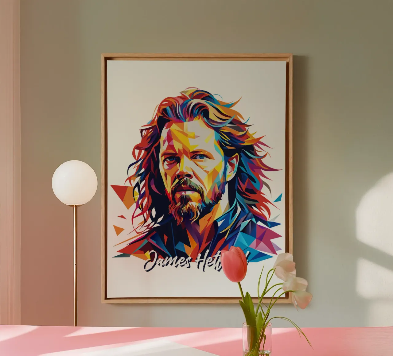 James Hetfield Ritratto Wpap Pop Art tela con Cornice a cassetta da vectorartnesia