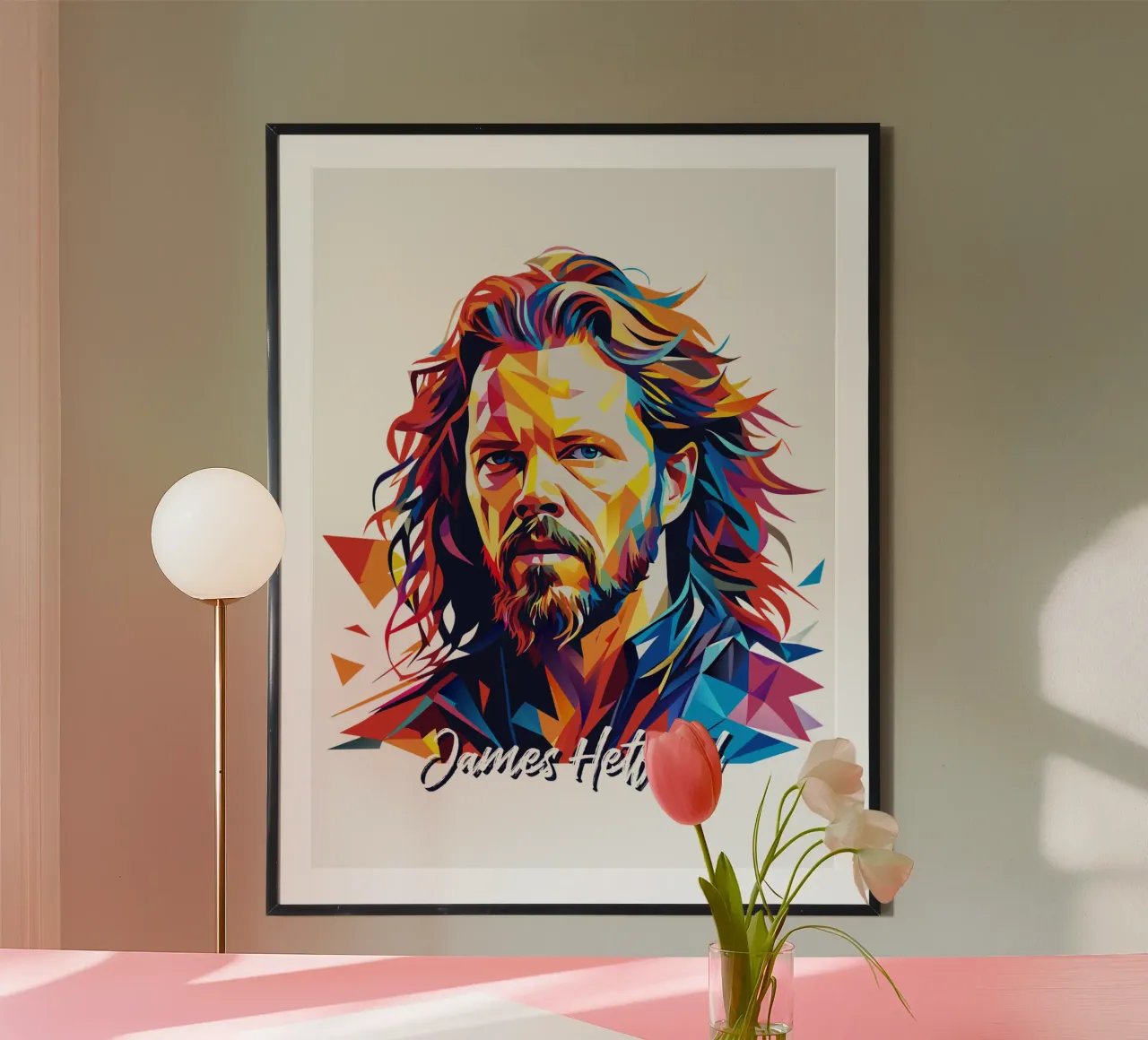 James Hetfield Ritratto Wpap Pop Art carta hahnemühle da vectorartnesia