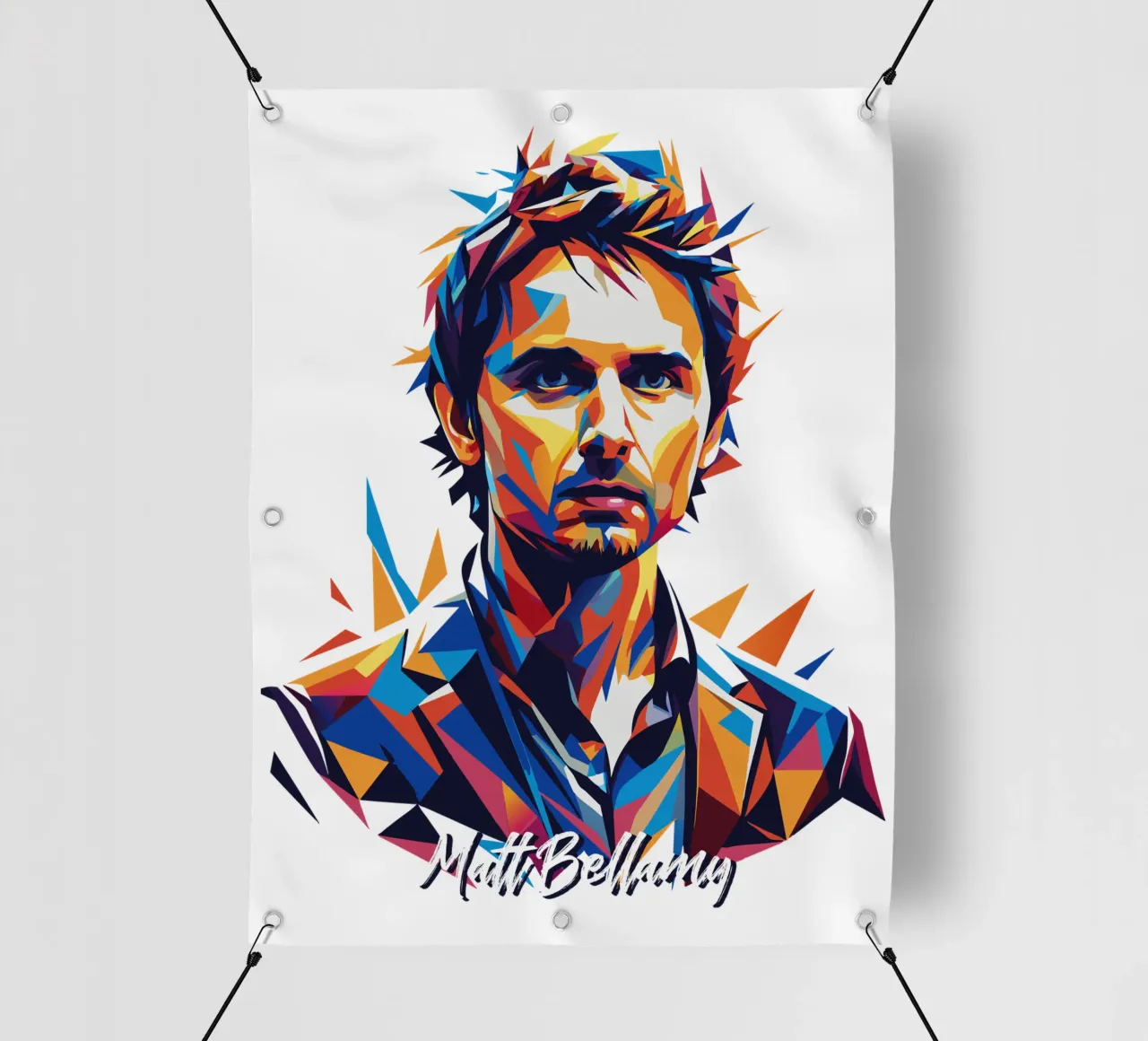Matt Bellamy Ritratto Wpap Pop ARt telo in pvc da vectorartnesia