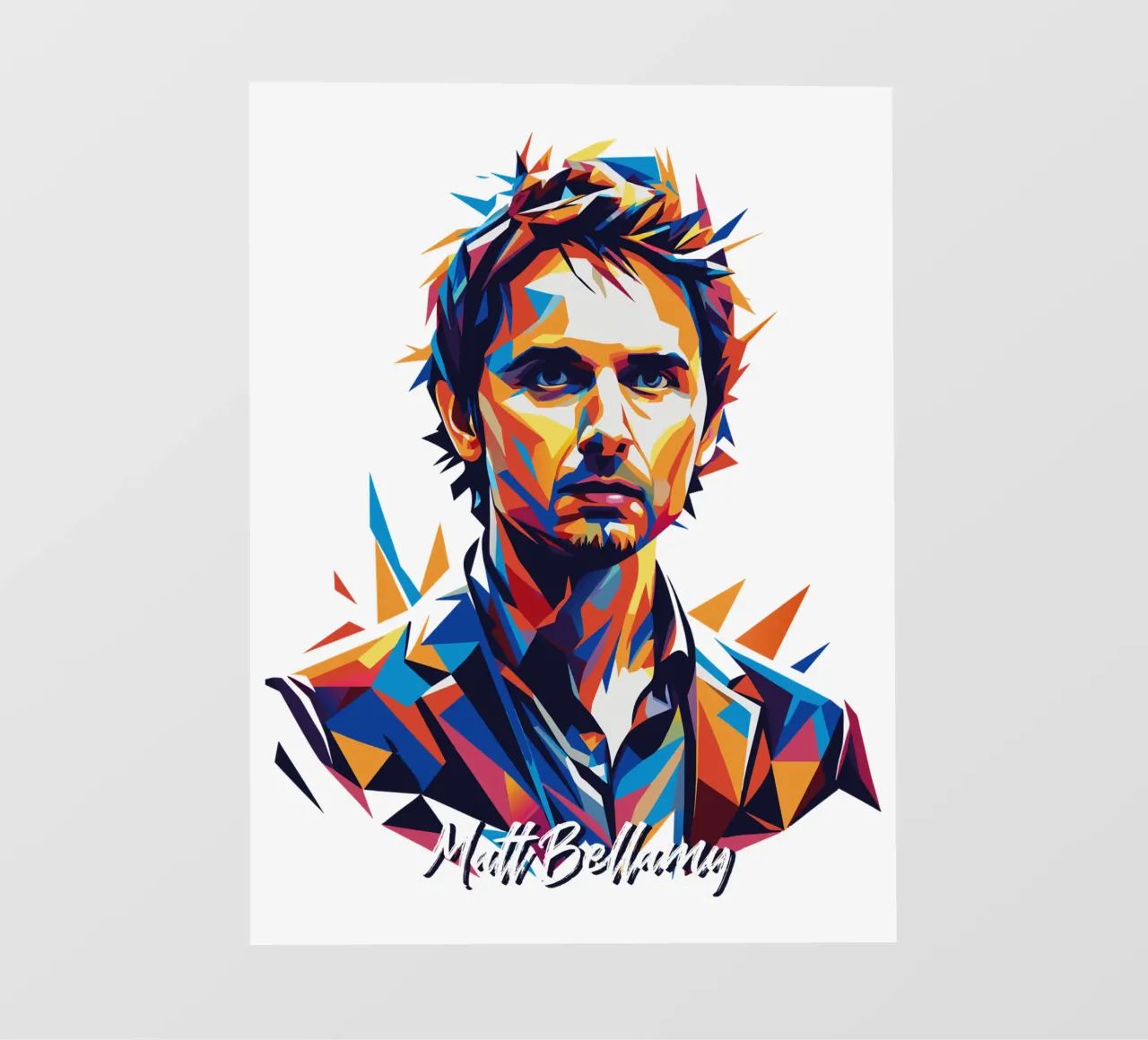 Matt Bellamy Ritratto Wpap Pop ARt telo in pvc da vectorartnesia