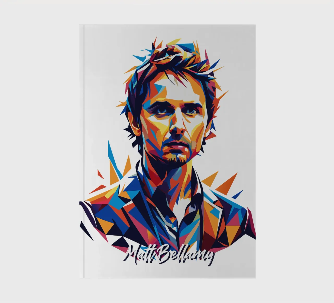 Matt Bellamy Portrait Wpap Pop ARt notebook by vectorartnesia