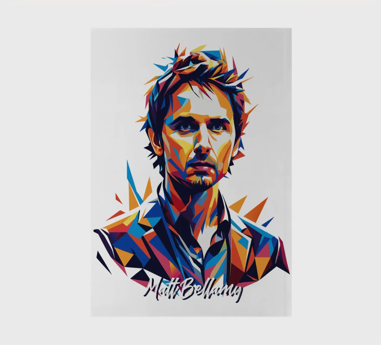 Matt Bellamy Portrait Wpap Pop ARt notebook by vectorartnesia