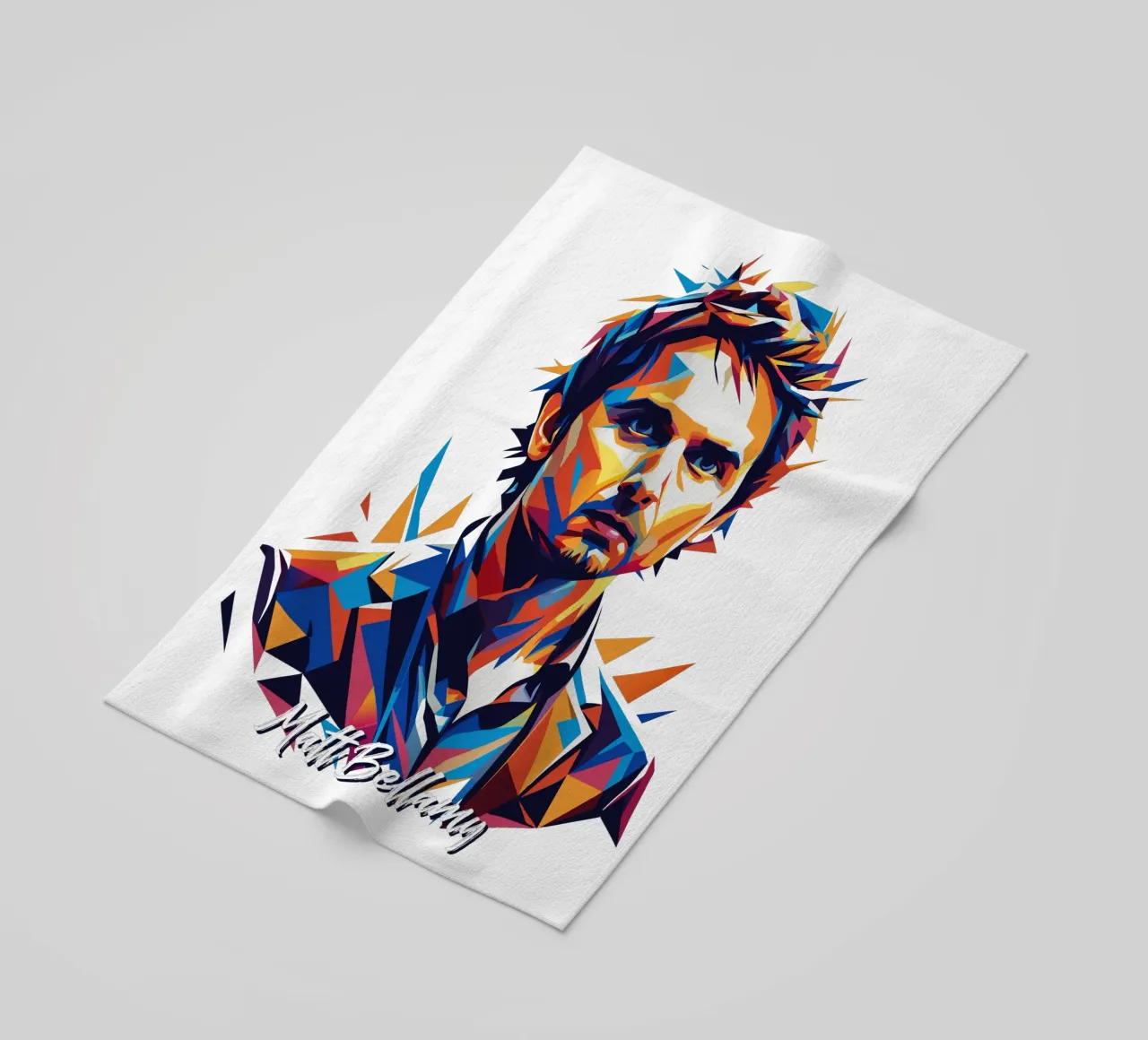 Matt Bellamy Retrato Wpap Pop ARt toalla de playa de vectorartnesia