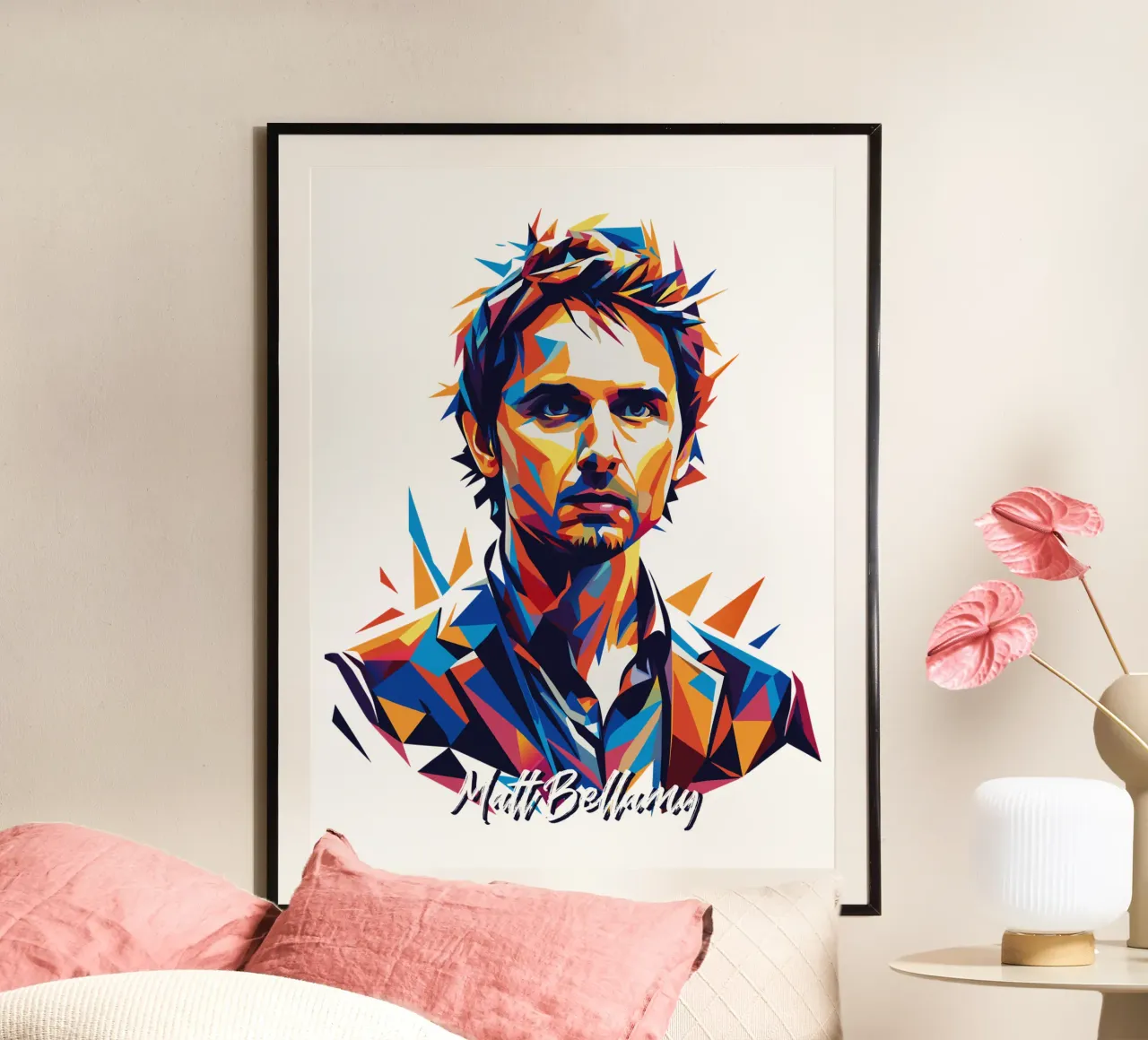 Matt Bellamy Ritratto Wpap Pop ARt carta hahnemühle da vectorartnesia