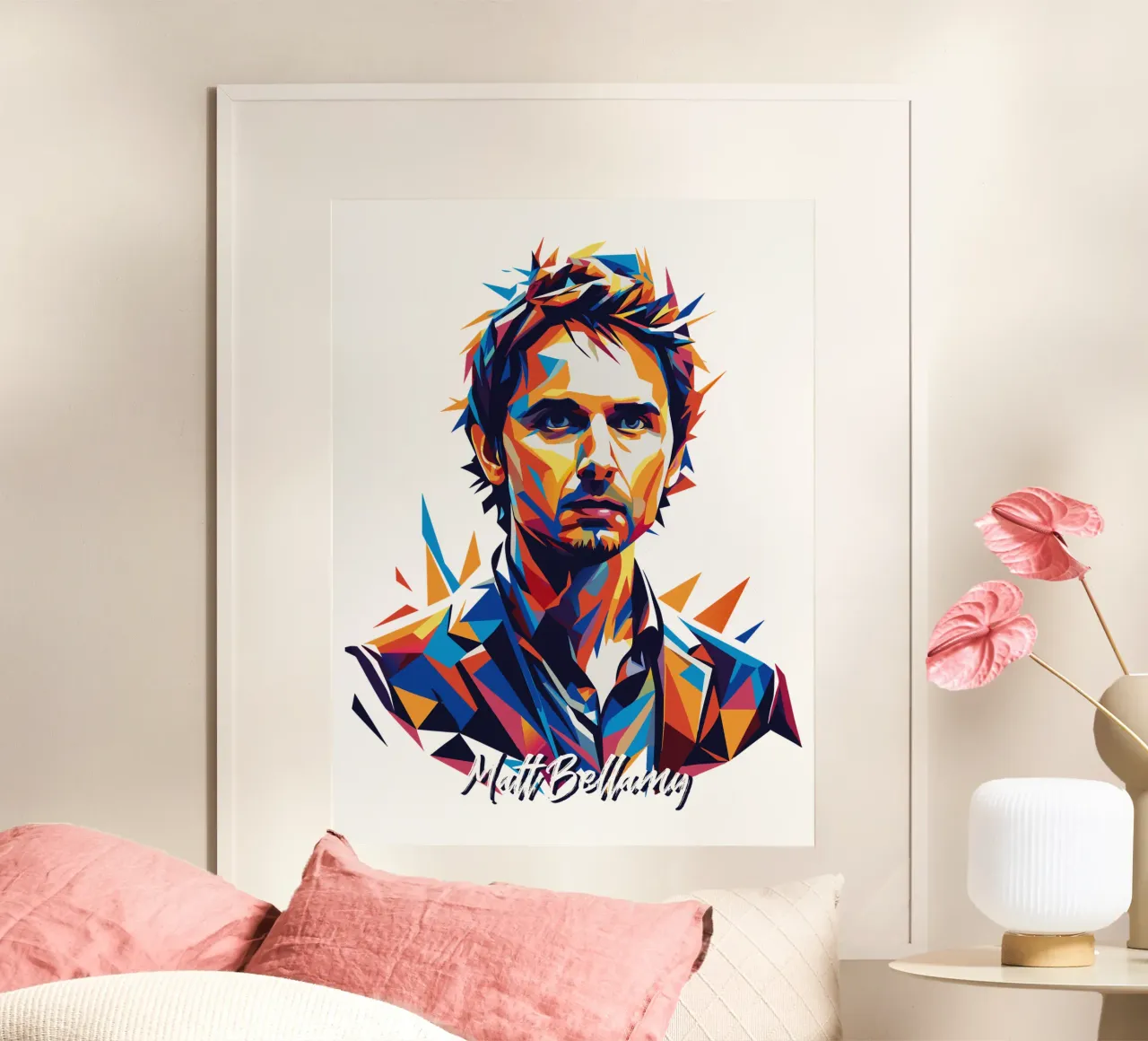 Matt Bellamy Ritratto Wpap Pop ARt carta hahnemühle da vectorartnesia