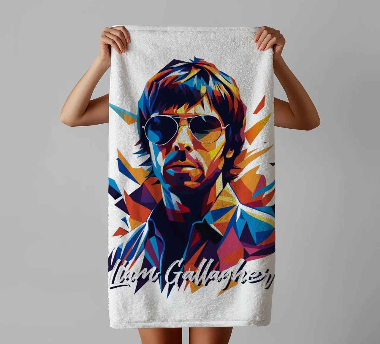 Liam Gallagher towel by vectorartnesia