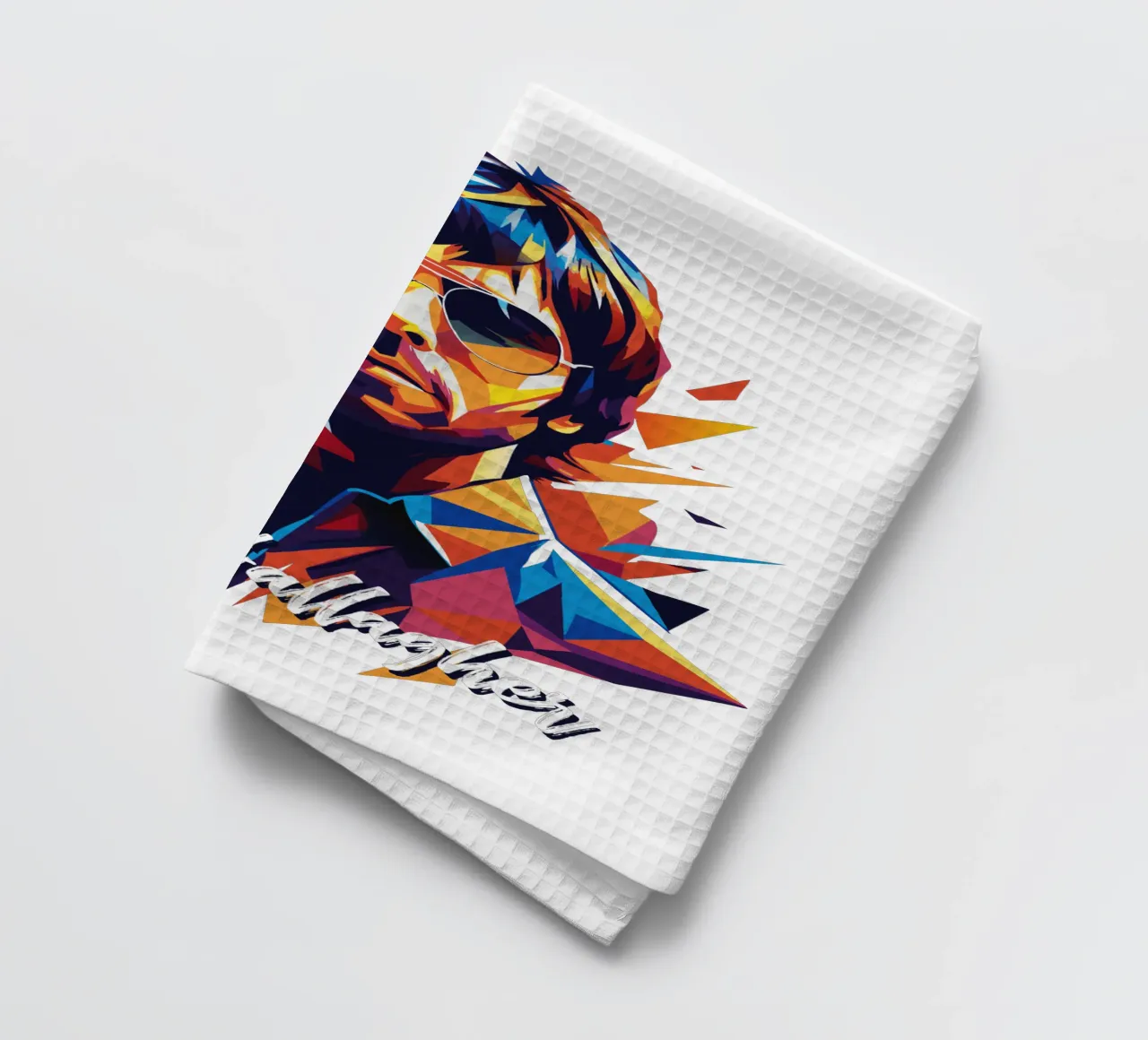Liam Gallagher tea towel by vectorartnesia