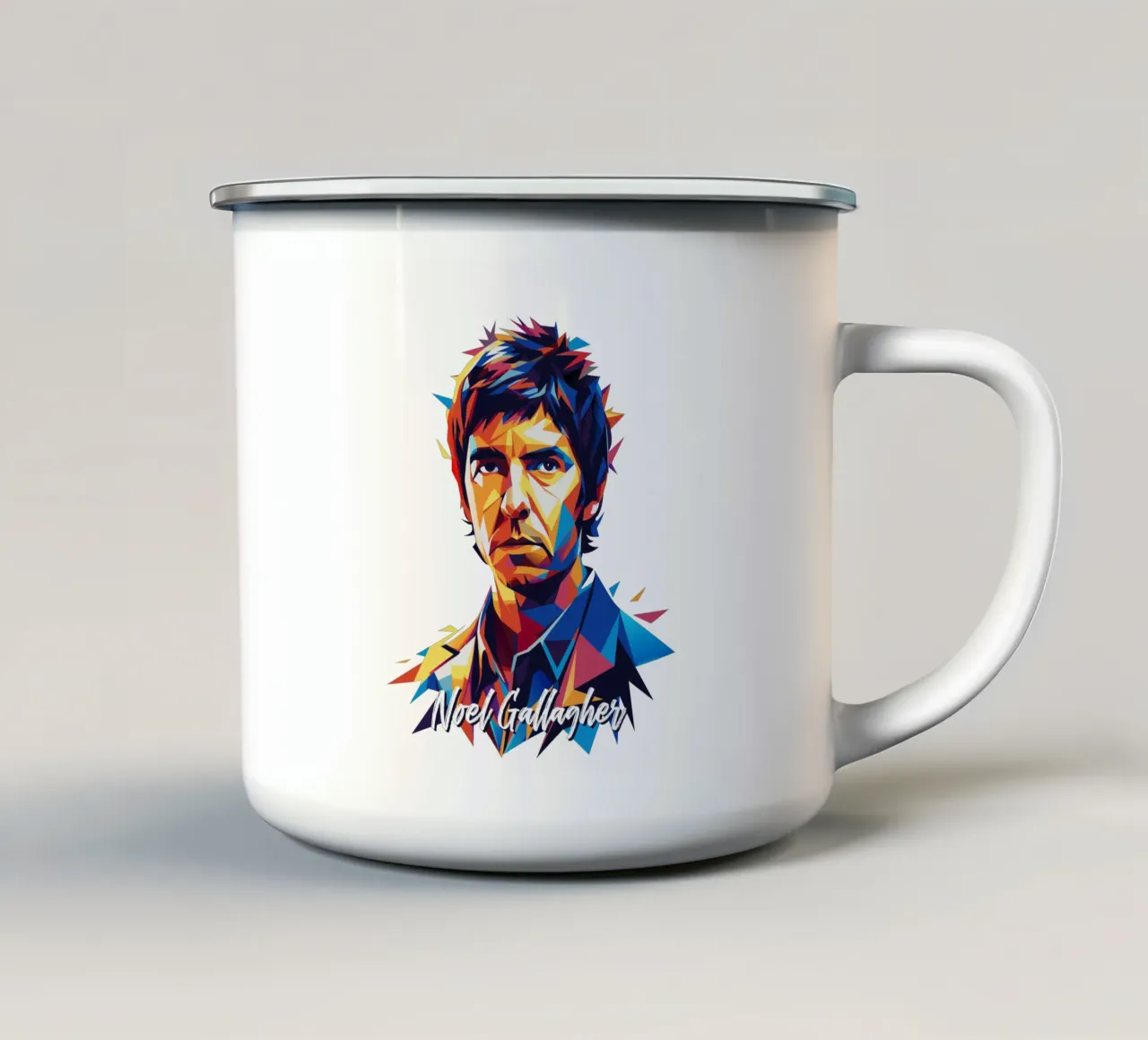 Noel Gallagher tazza in smalto da vectorartnesia