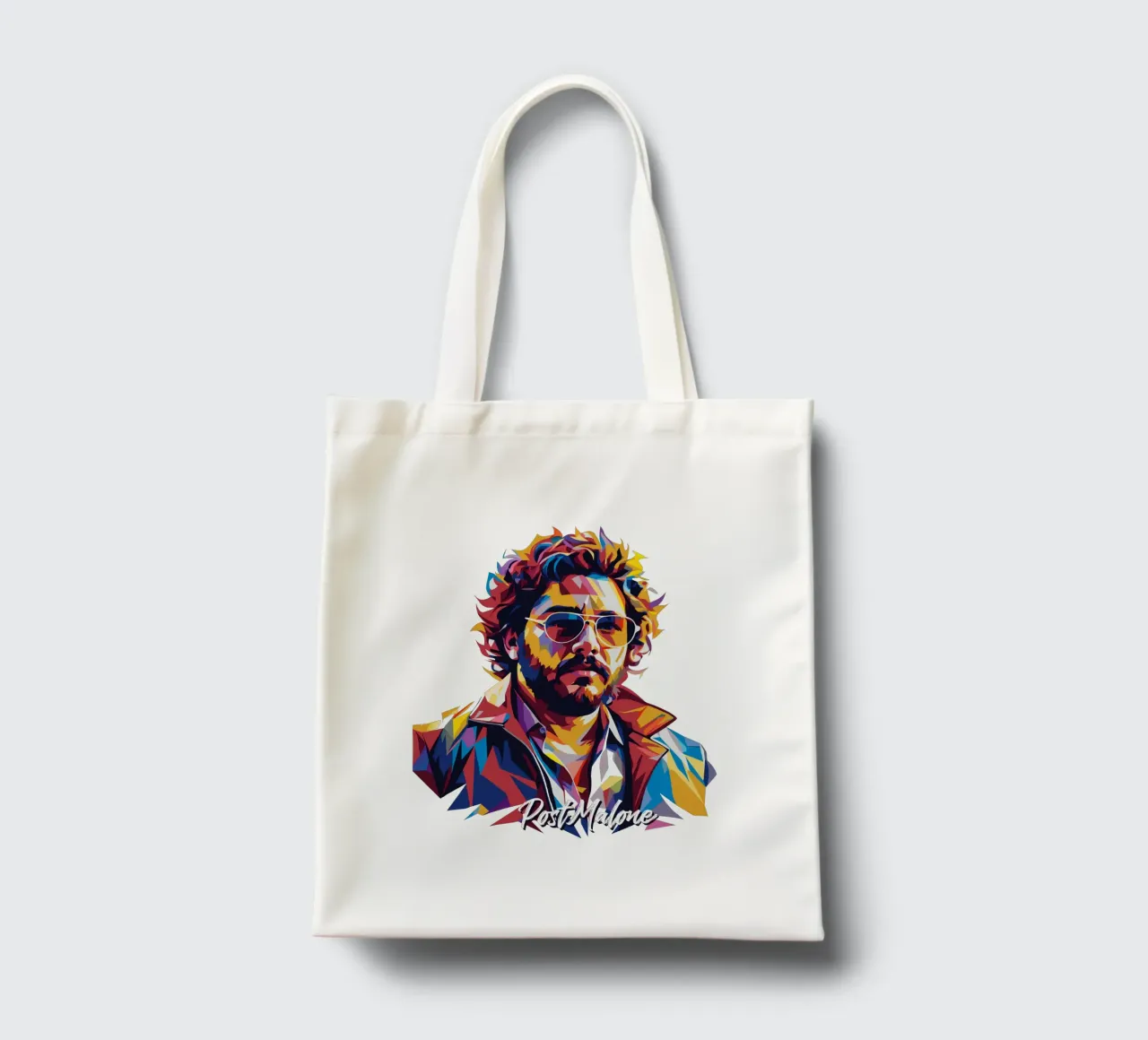 Post Malone Portret Pop Art jute draagtas van vectorartnesia