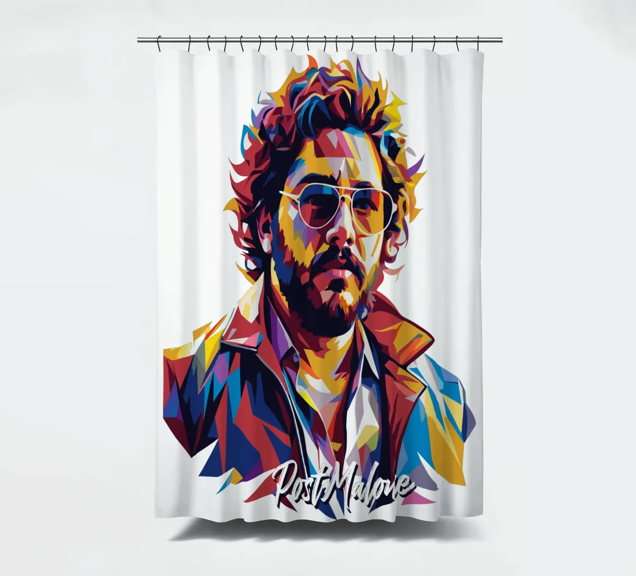 Post Malone Portrait Pop Art Duschvorhang von vectorartnesia