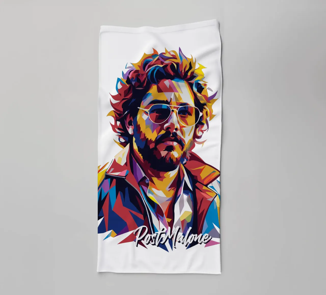 Ritratto di Post Malone Pop Art asciugamano da bagno da vectorartnesia