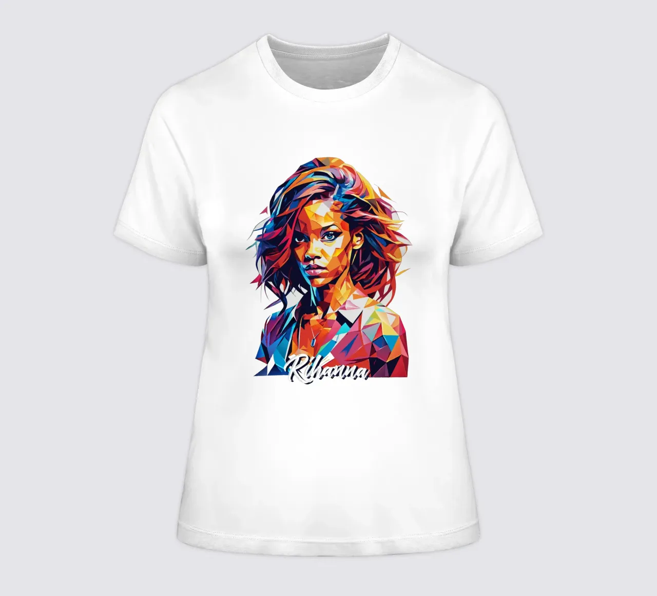 Rihanna Portrait Pop Art women's fitted t-shirt by vectorartnesia