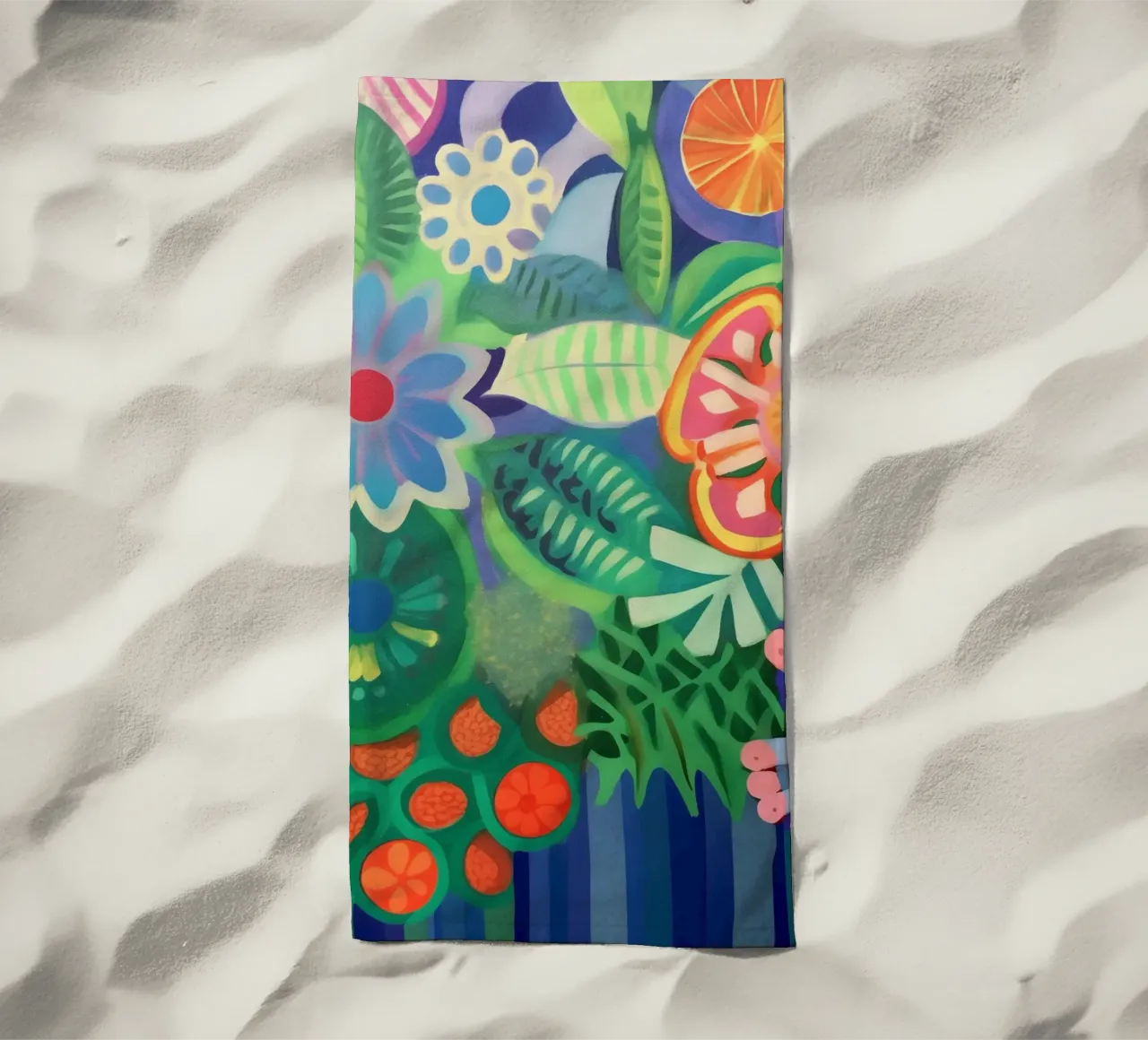 Armonia floreale colorata telo mare da Carinaprint