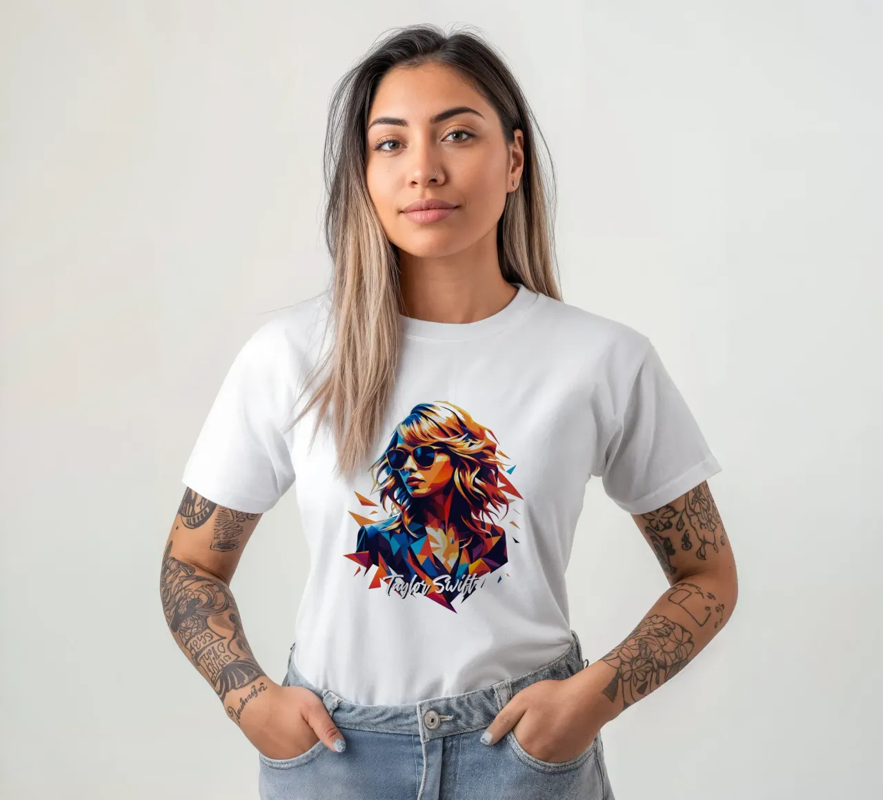 Ritratto di Taylor Swift Pop Art t-shirt da vectorartnesia