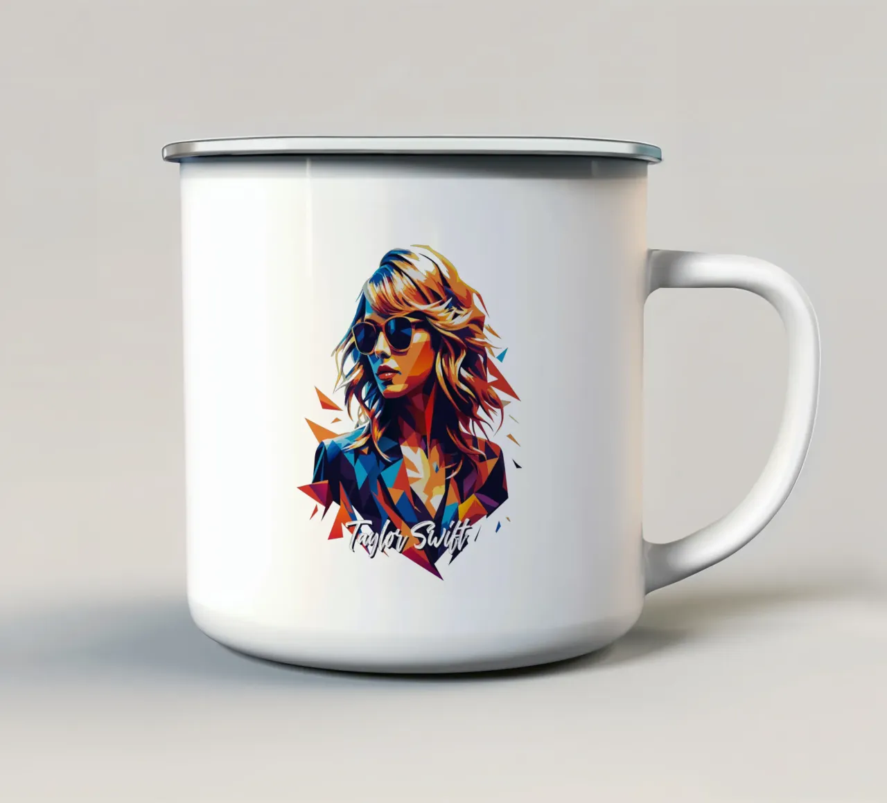 Ritratto di Taylor Swift Pop Art tazza in smalto da vectorartnesia