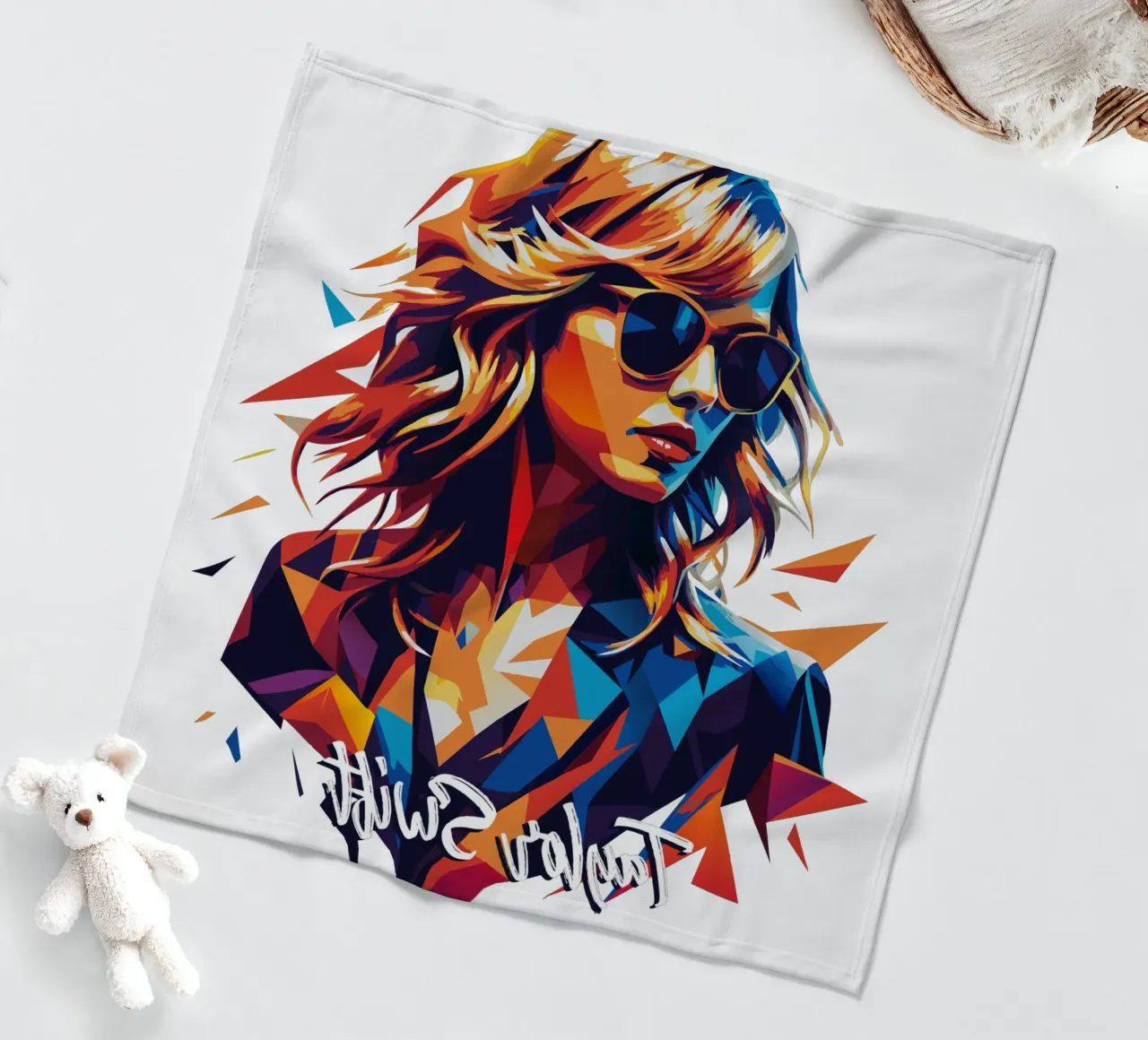 Ritratto di Taylor Swift Pop Art coperta in pile da vectorartnesia
