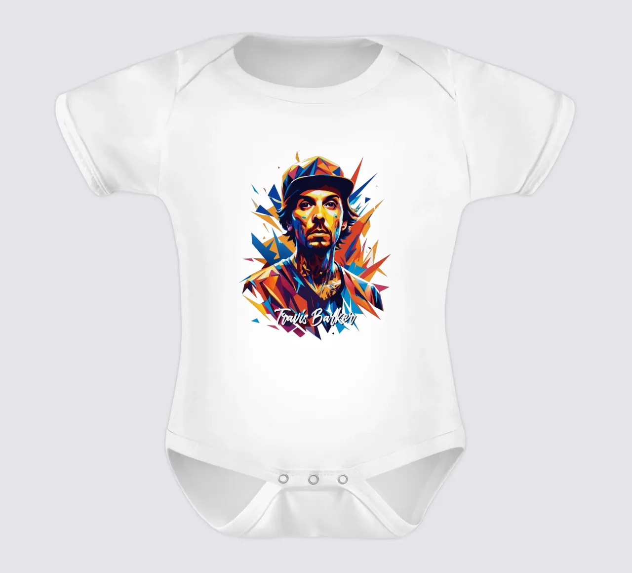 Travis Barker Ritratto Pop Art body neonato maniche corte da vectorartnesia