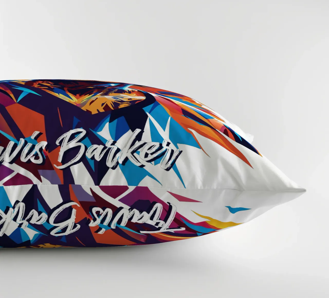 Travis Barker Ritratto Pop Art cuscino da vectorartnesia